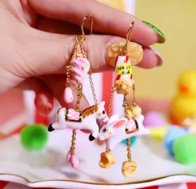 NB - MR23J003 Funfair horse & rabbit earrings