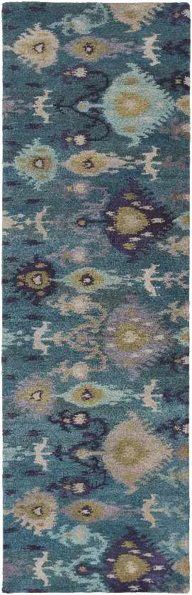 Niahamp Bohemian/Global Teal/Tan Area Rug
