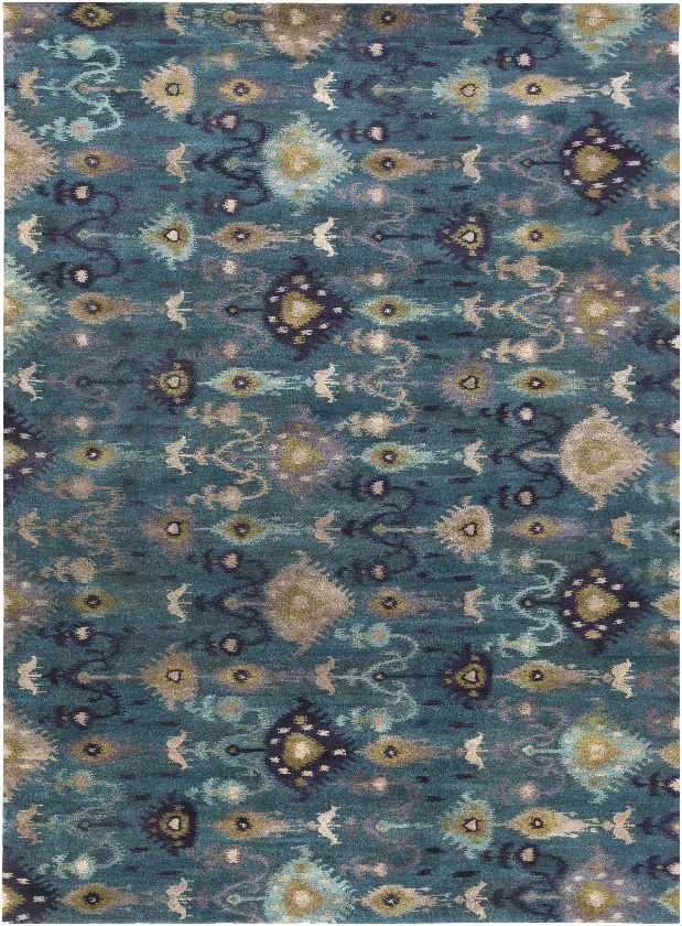 Niahamp Bohemian/Global Teal/Tan Area Rug