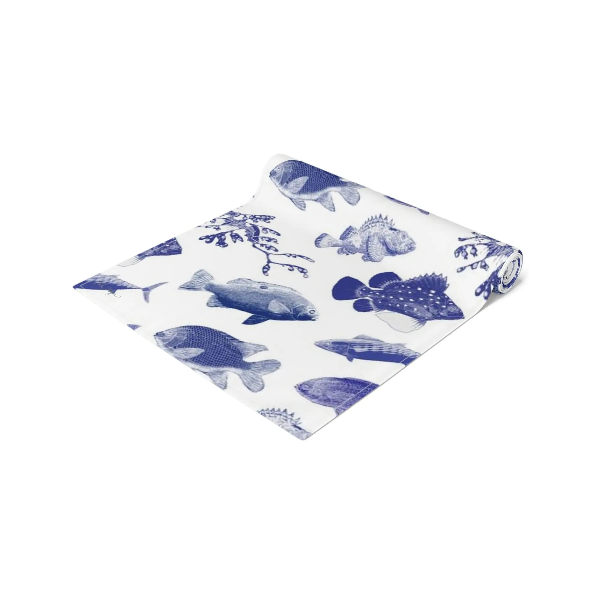 Ocean Stamps Cotton Table Runner