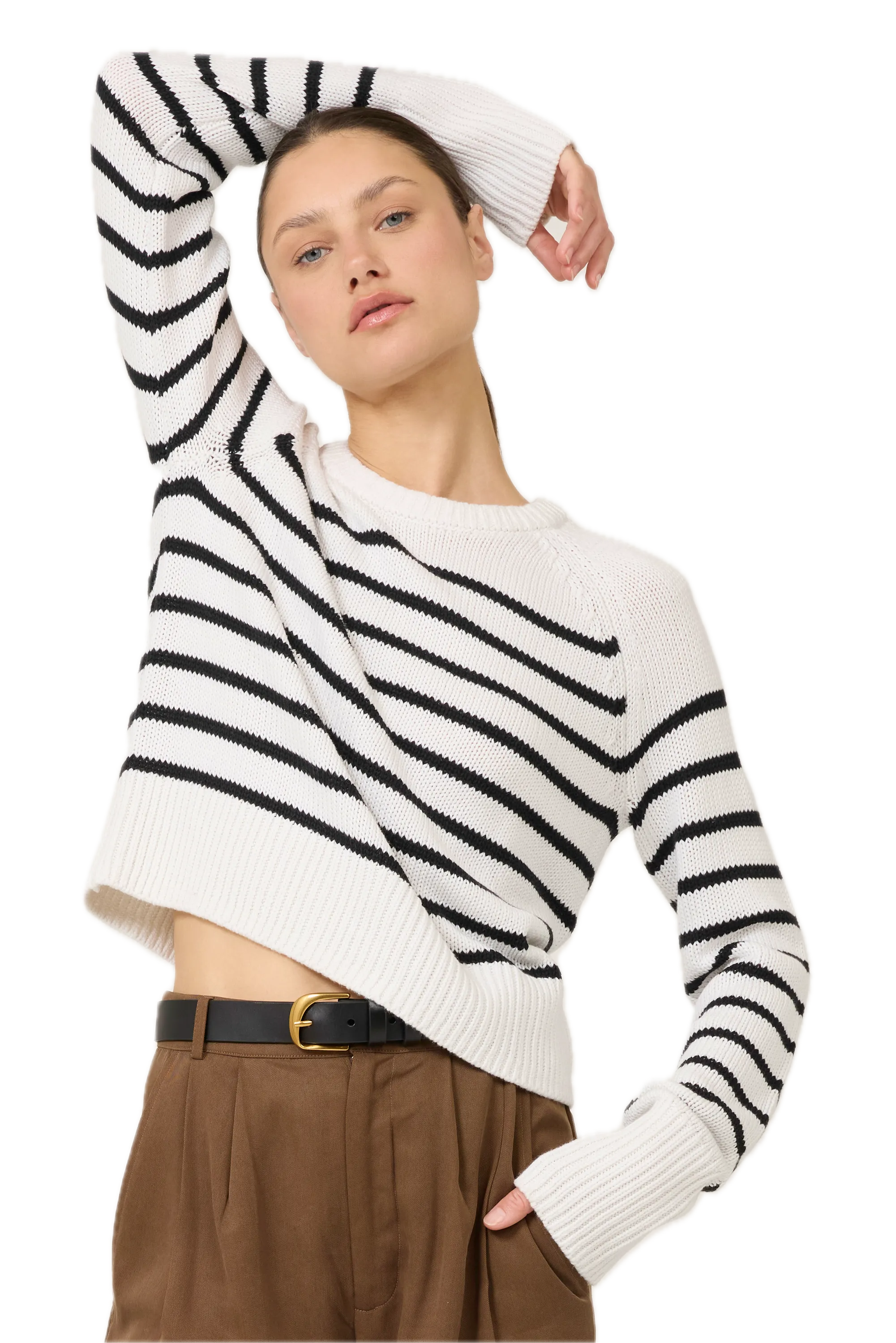 One Grey Day Lewes Crewneck in Ivory Combo
