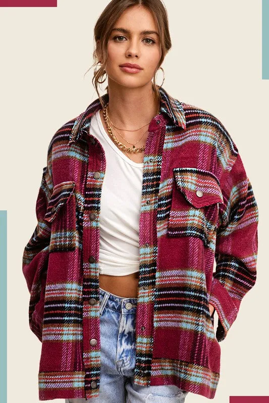 Oversized Long Sleeve Collared Hailee Jacket