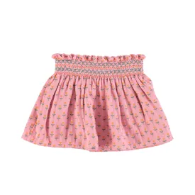 PIUPIUCHICK PINK LITTLE FLOWERS SHORT SKIRT