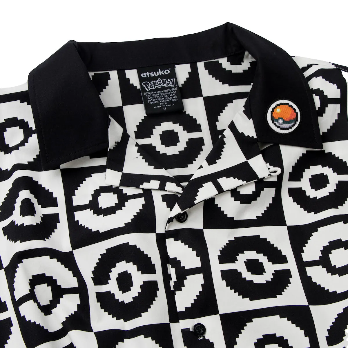 Poké Ball Allover Black & White Button-Down