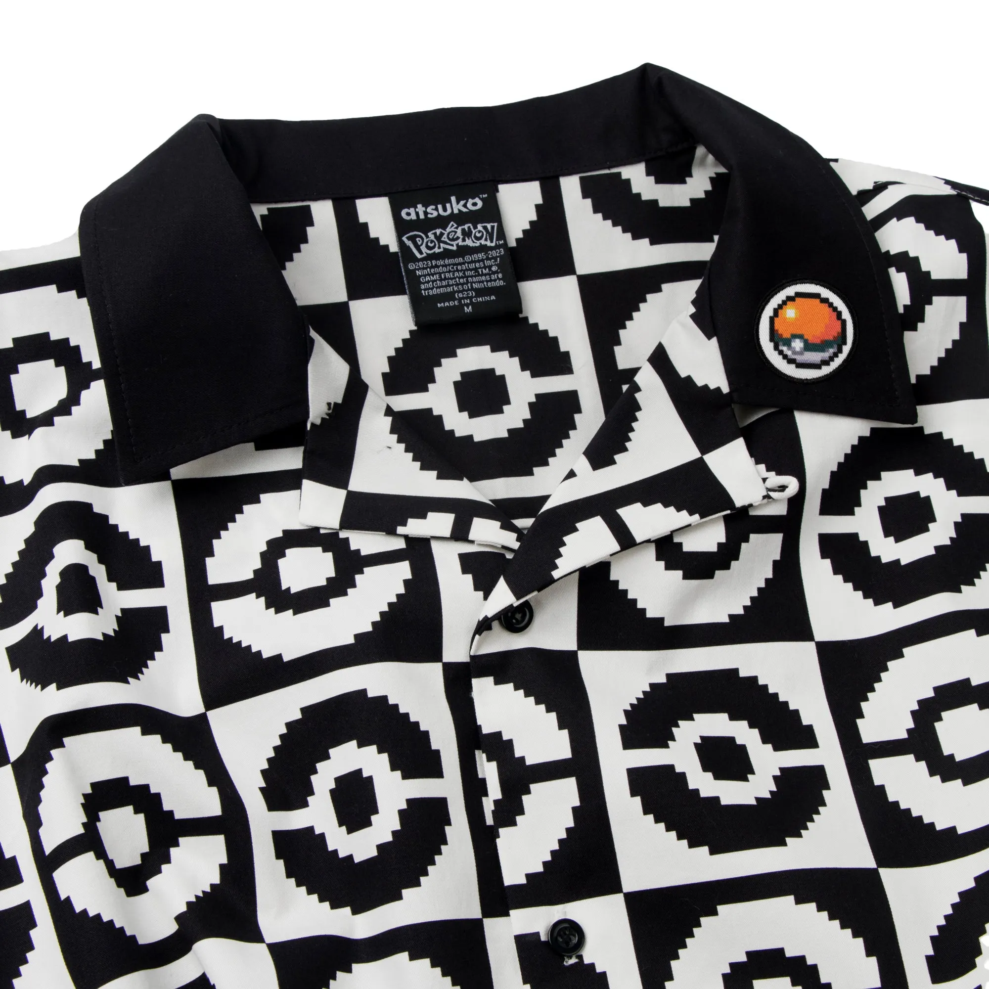 Poké Ball Allover Black & White Button-Down