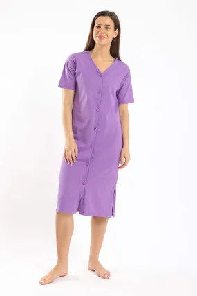 Purple V-Neck Dress