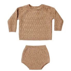 Quincy Mae Mira Knit Set | Heathered Apricot