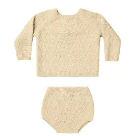 Quincy Mae Mira Knit Set | Heathered Yellow