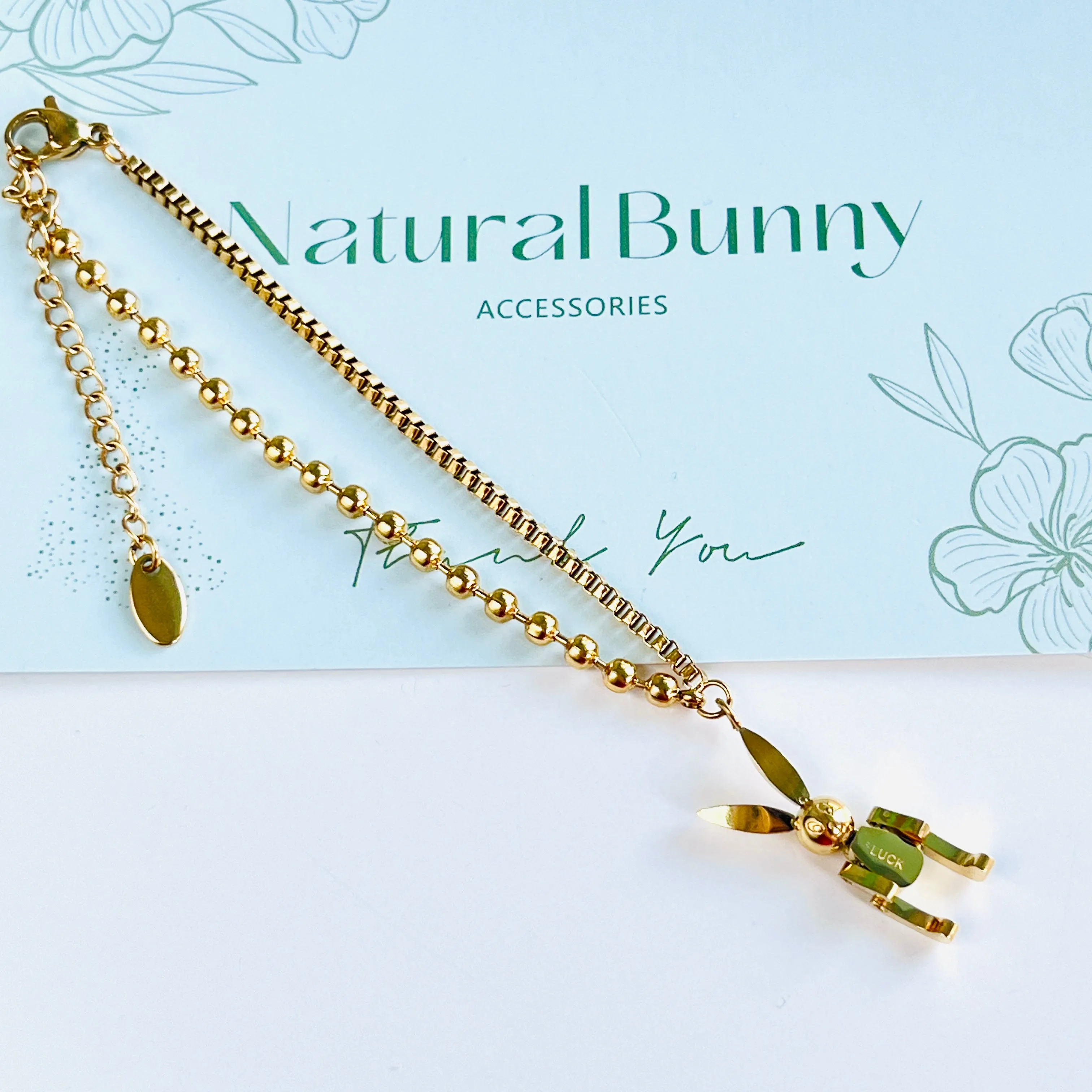 Rabbit Robot Pendant Bracelet