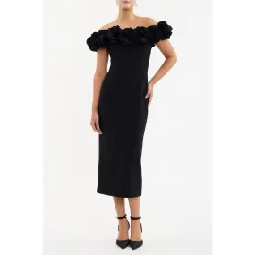Rebecca Vallance Odetta Midi Dress Black