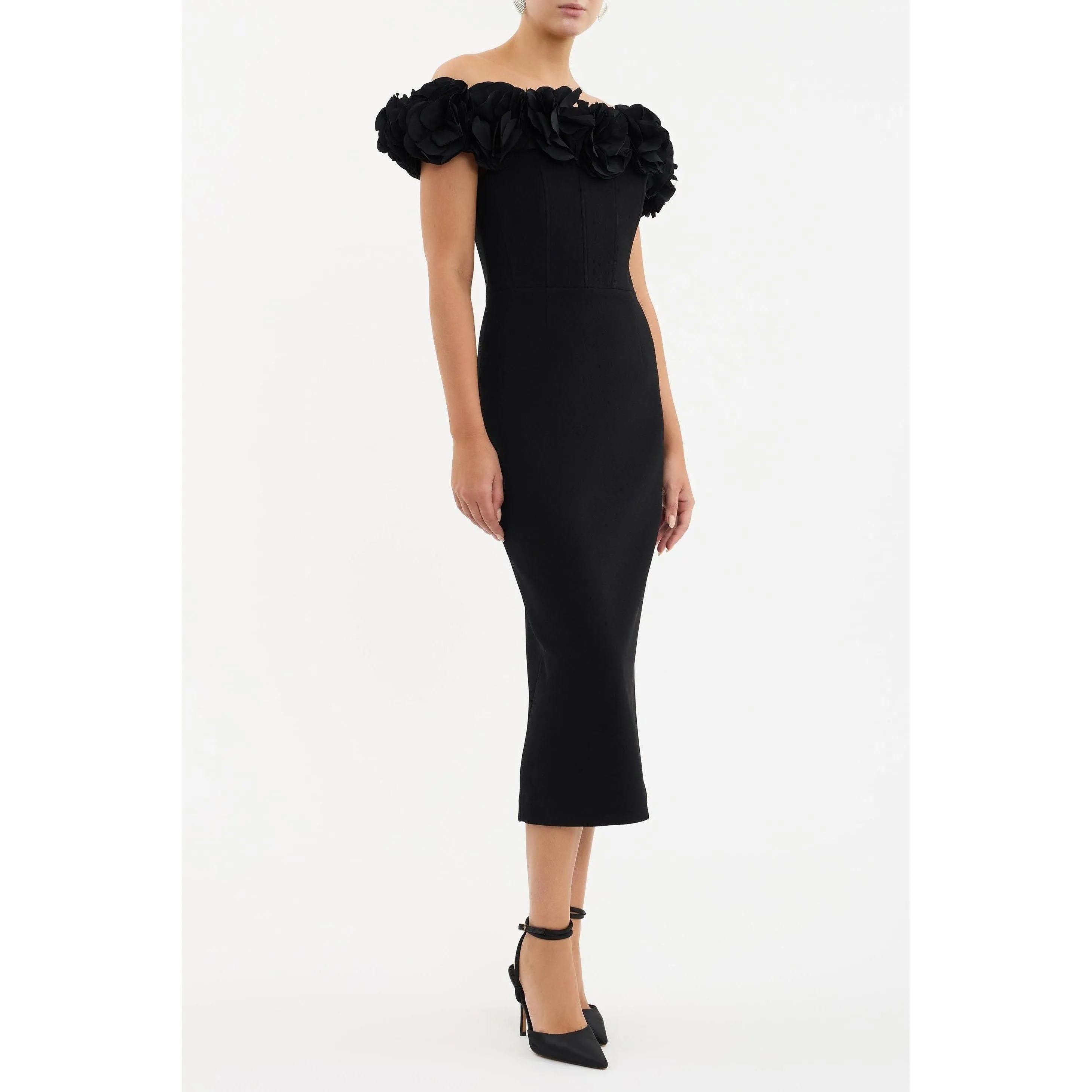 Rebecca Vallance Odetta Midi Dress Black