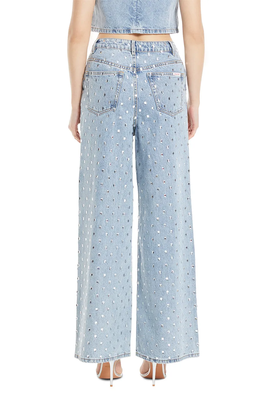 Rhinestone Denim Pants