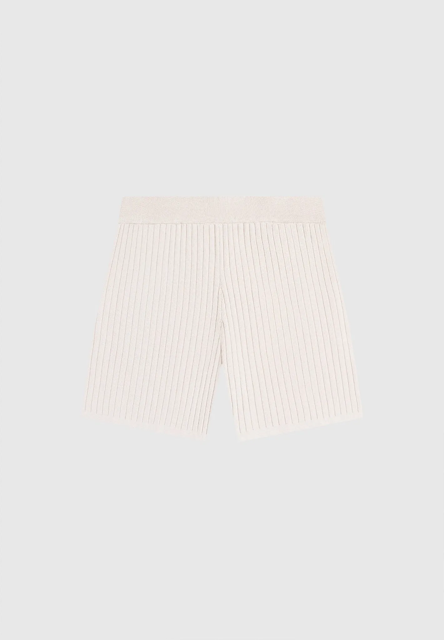 Ribbed Knit Shorts - Cream