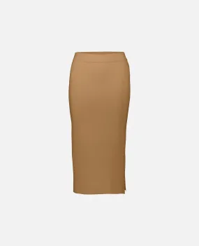 Rock aus Cashmere-Mischung in Beige