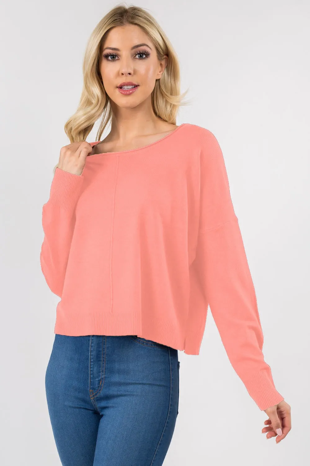 Seam Front Pull Over Sweater