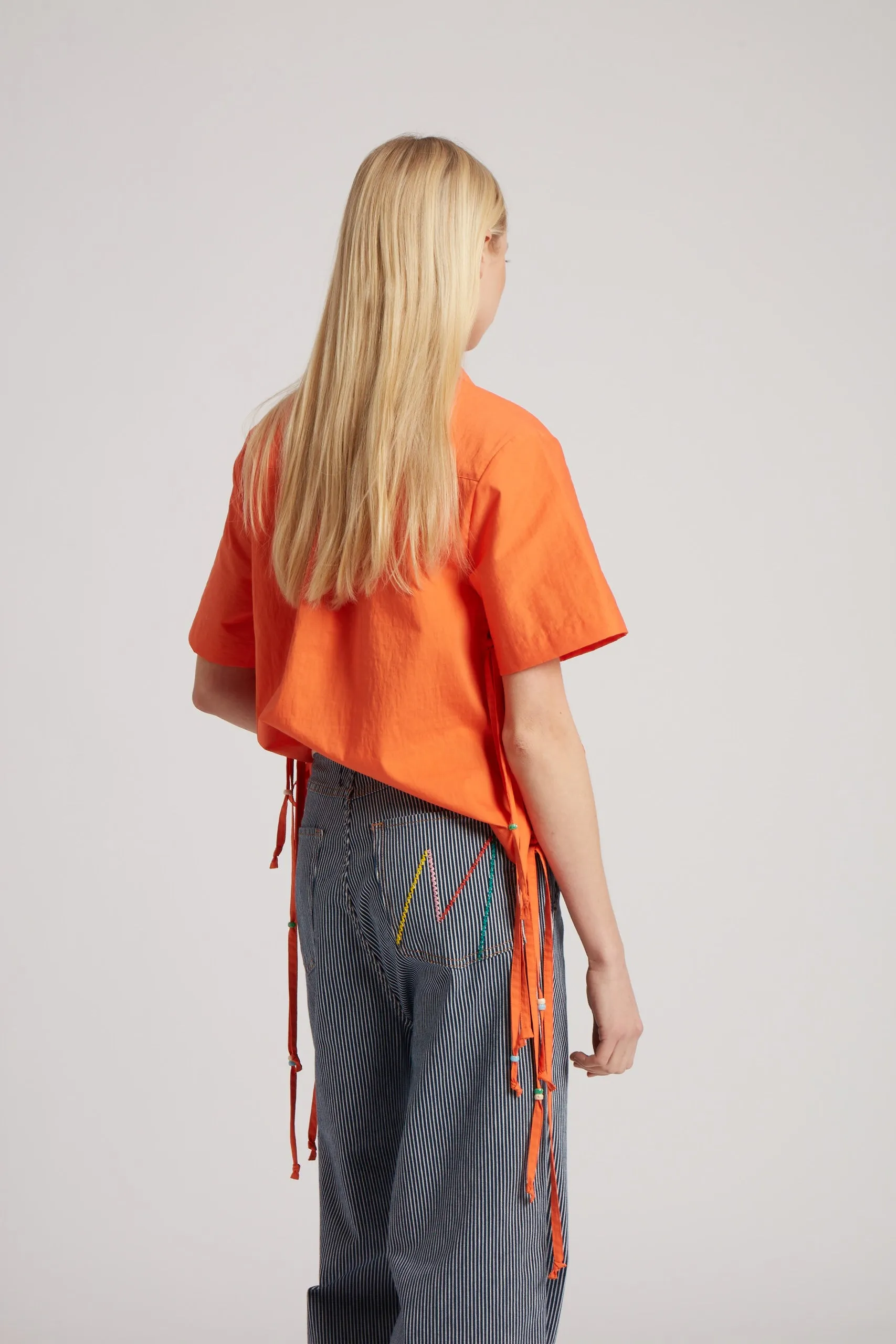 Short Sleeve Tie Side Shirt