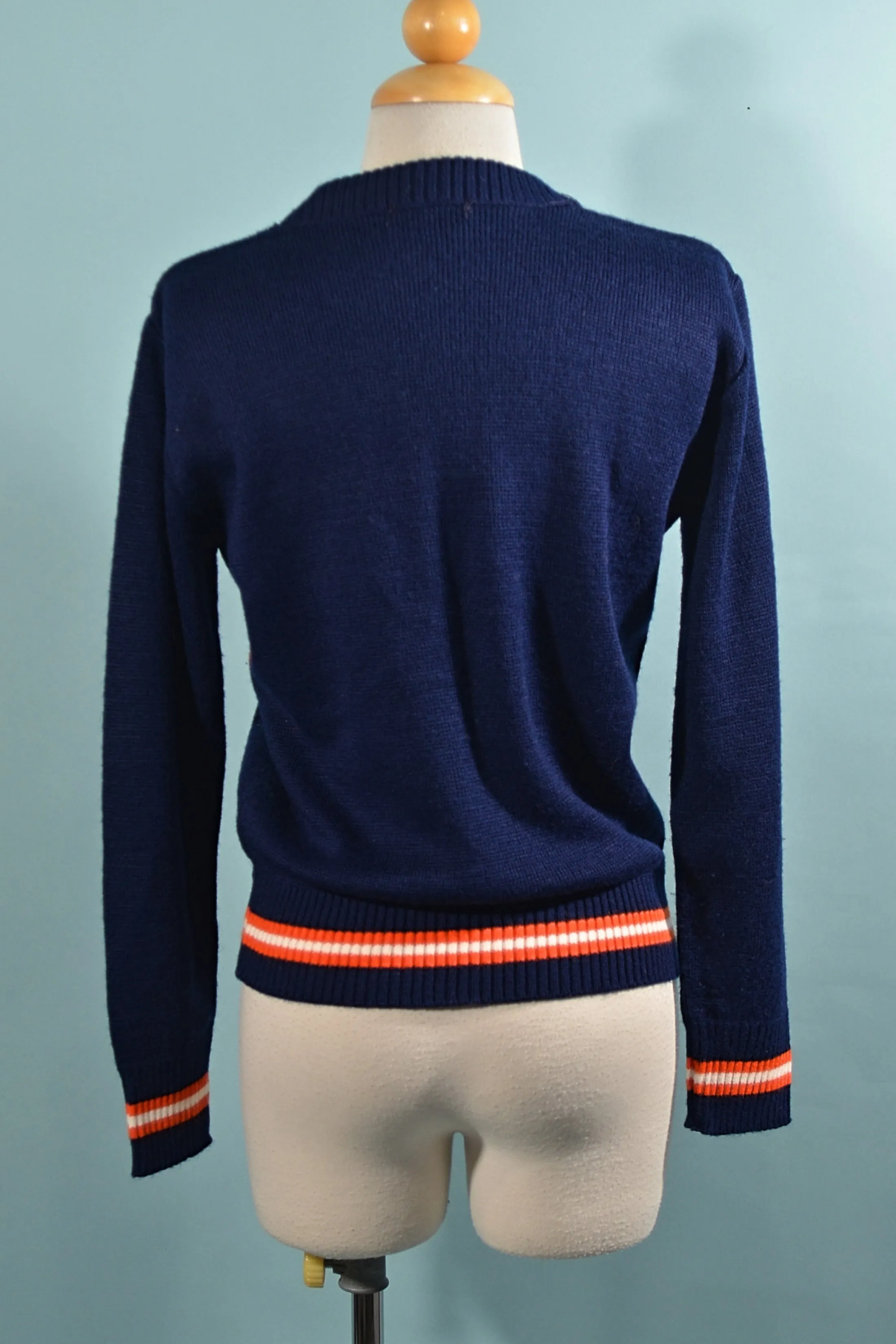 SOLD Vintage 60s/70s Illinois Sweater, Sport Fan 'Cheer' Sweater M