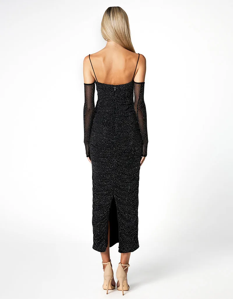 STARRY NIGHT SLEEVED MIDI BL66D02S