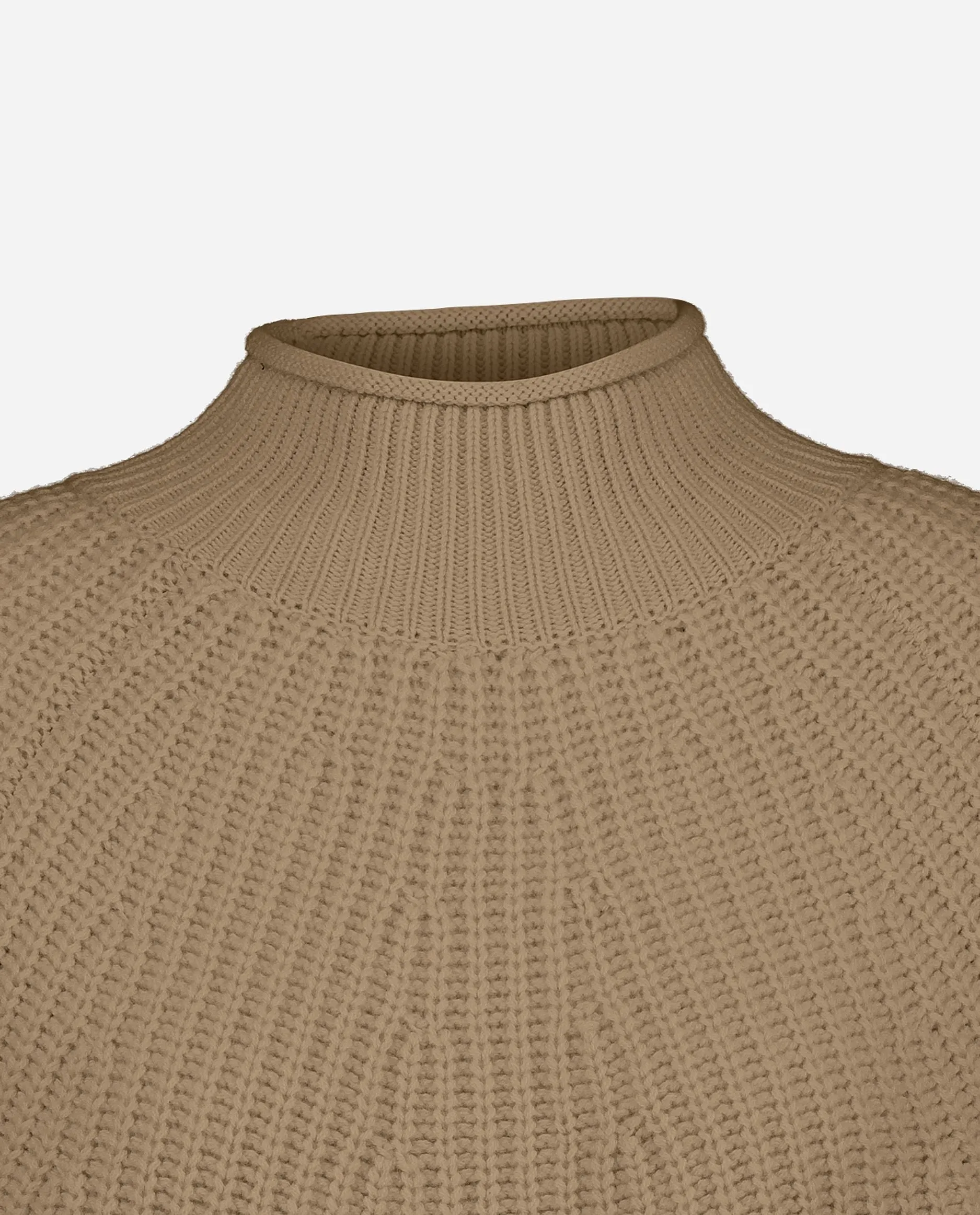 Stehkragen Pullover aus Cashmere-Mischung in Beige