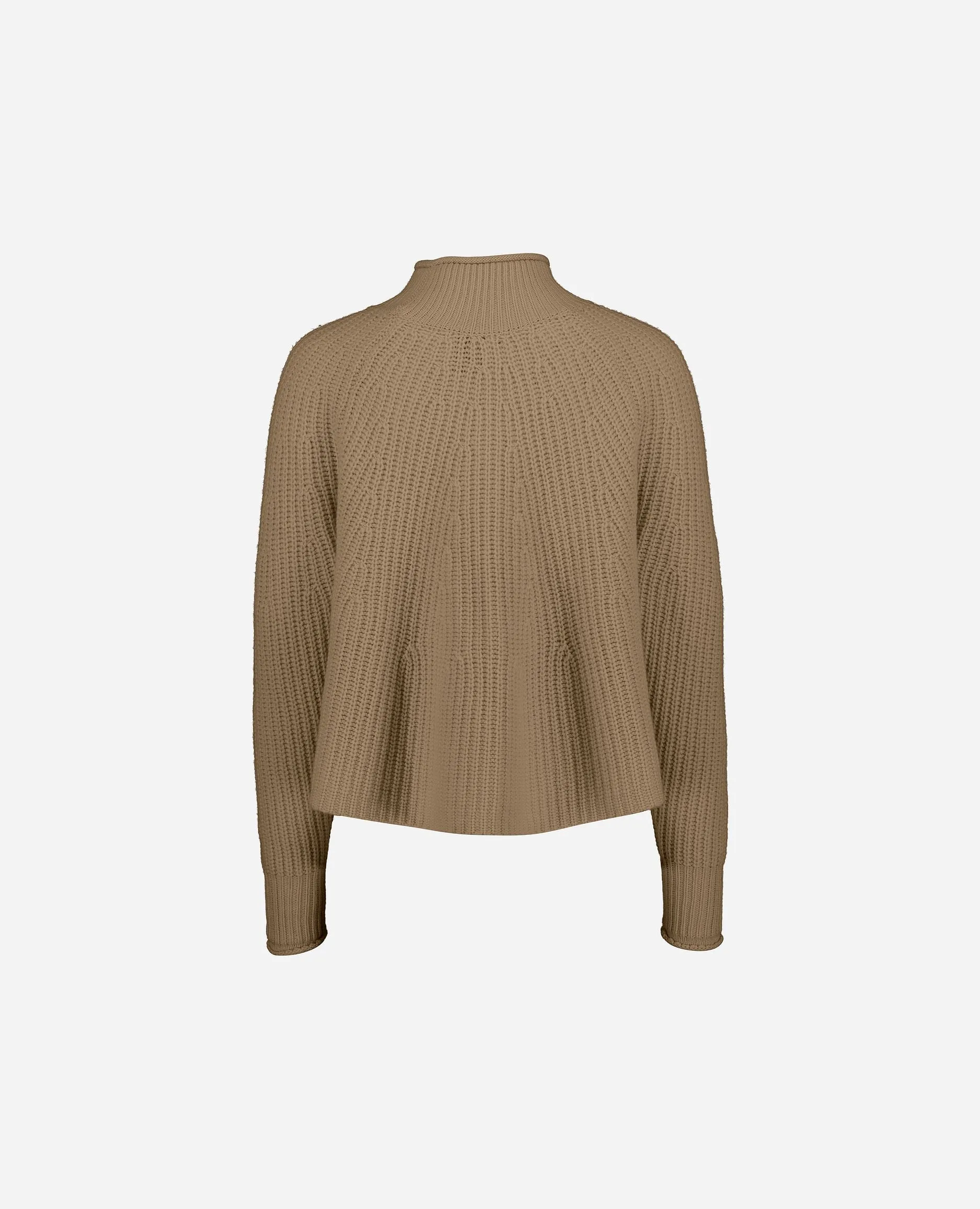 Stehkragen Pullover aus Cashmere-Mischung in Beige