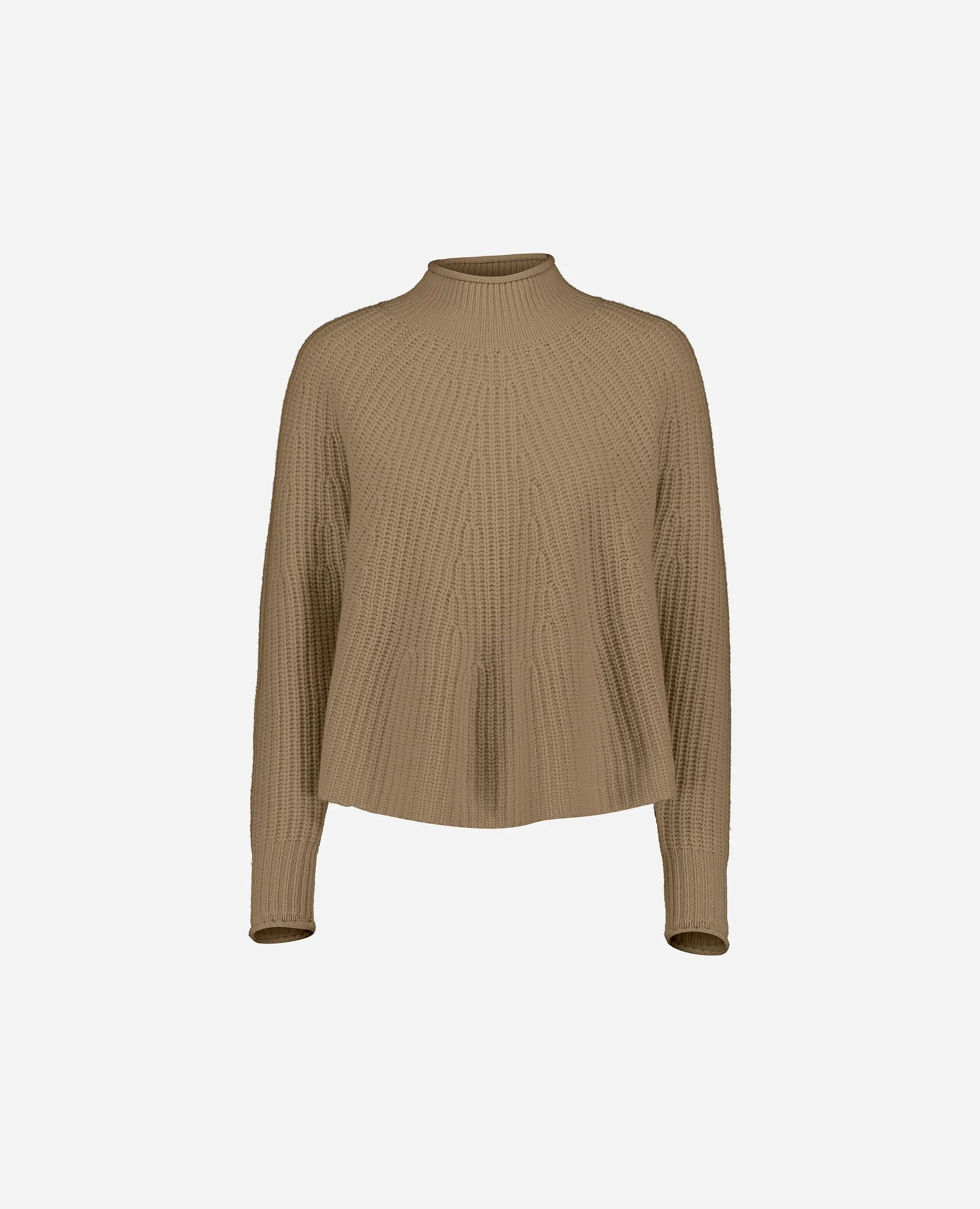 Stehkragen Pullover aus Cashmere-Mischung in Beige