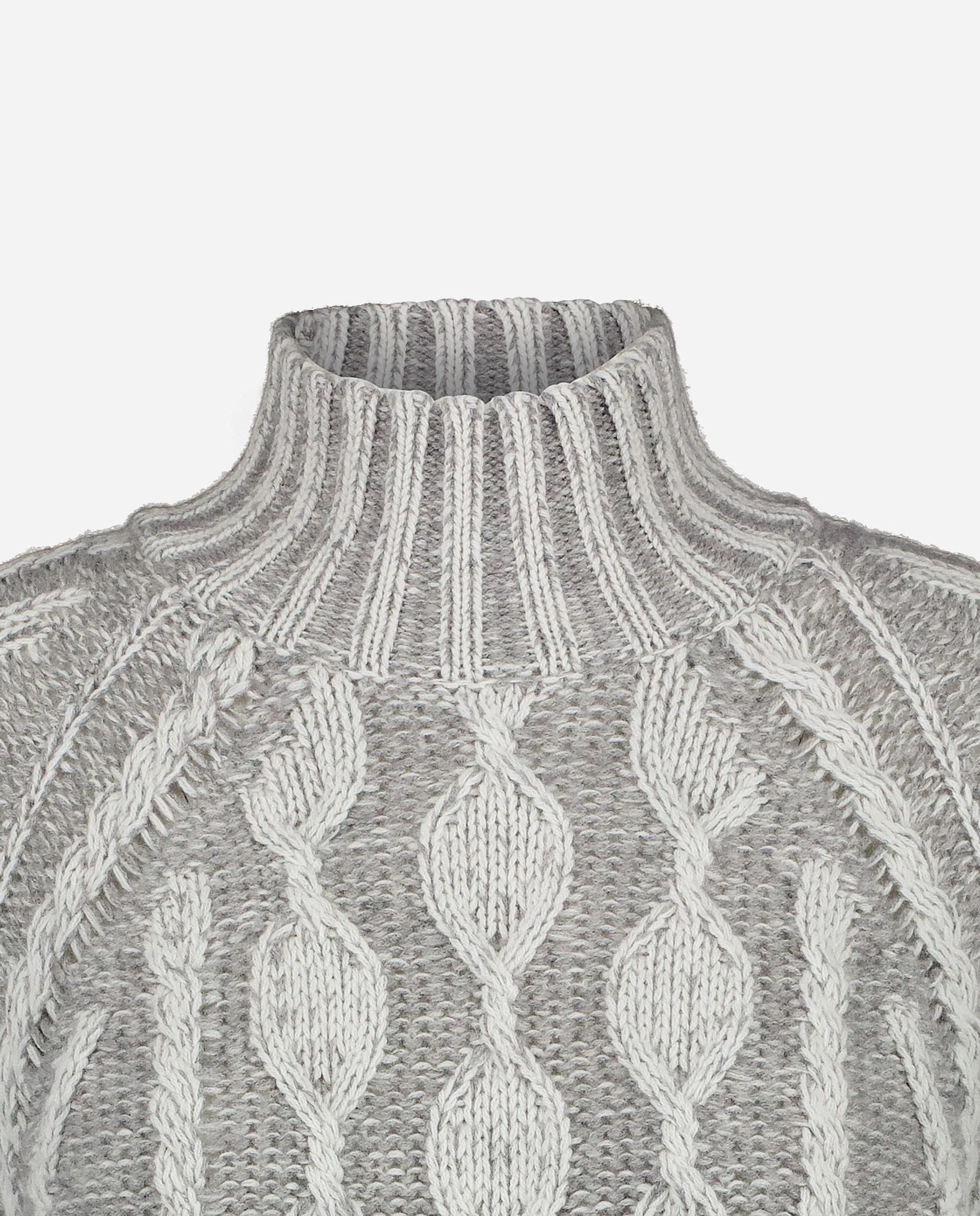 Stehkragen Pullover aus Cashmere-Mischung in Grau