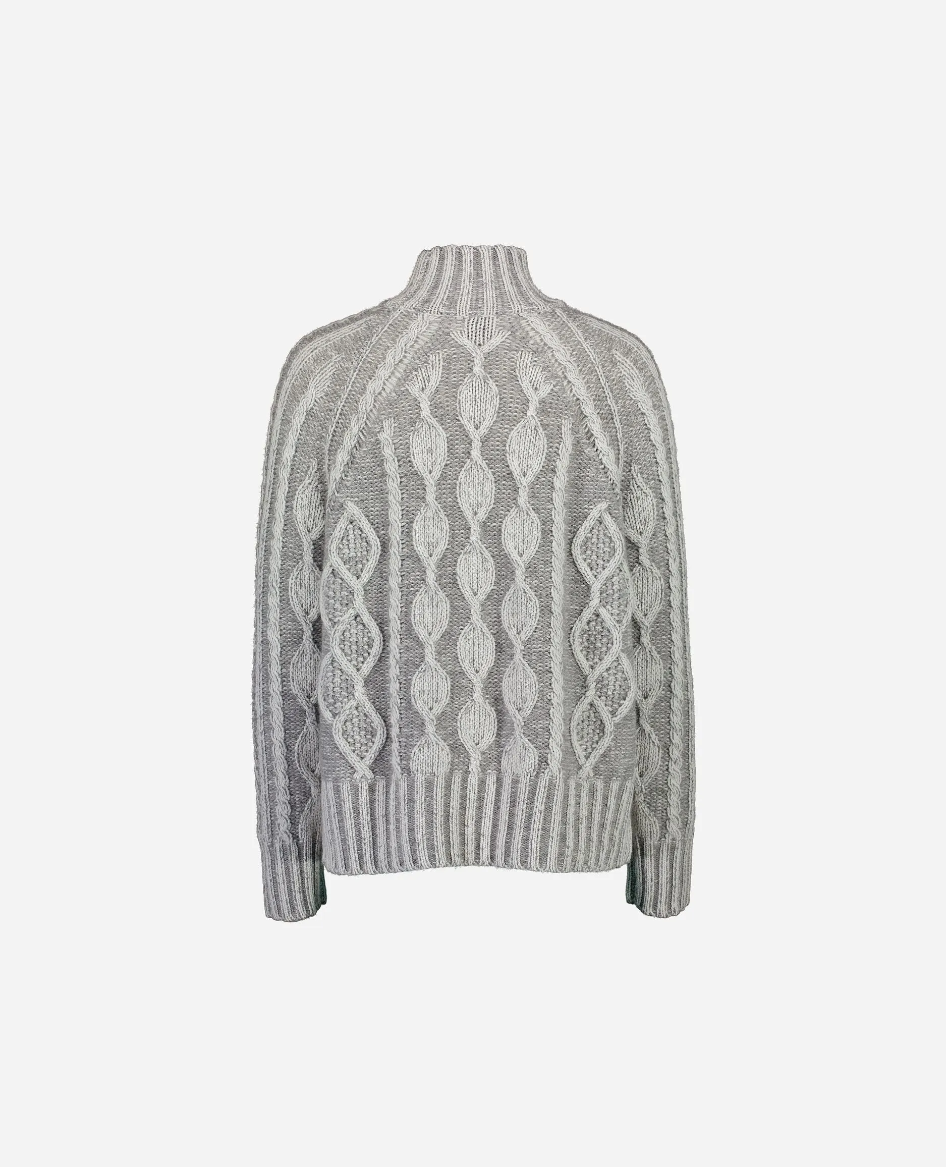 Stehkragen Pullover aus Cashmere-Mischung in Grau