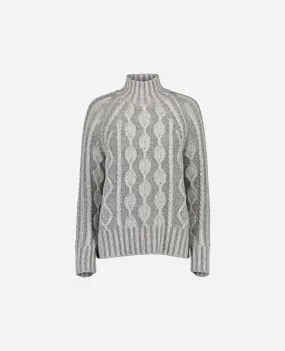 Stehkragen Pullover aus Cashmere-Mischung in Grau