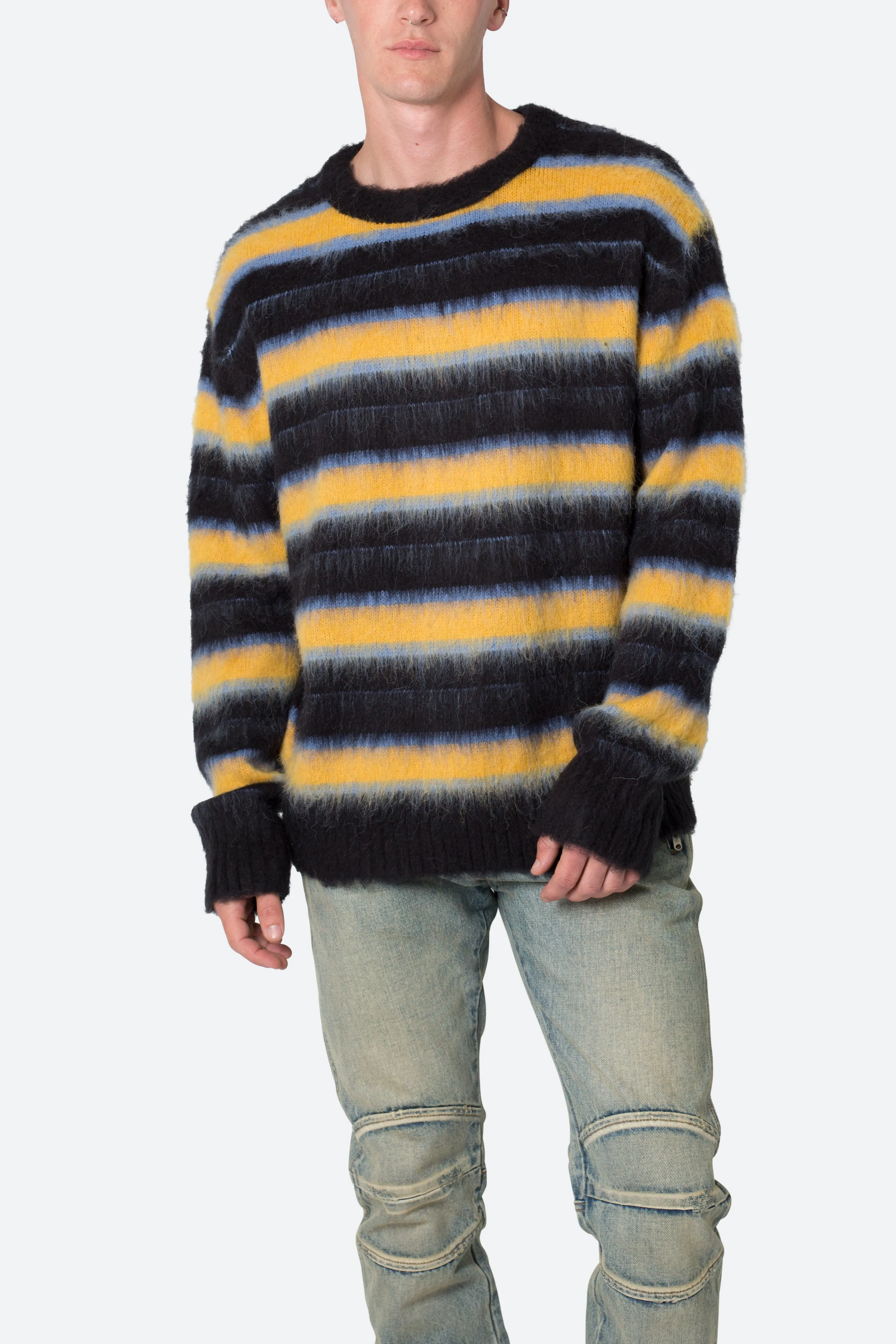 Striped Mohair Sweater - Black
