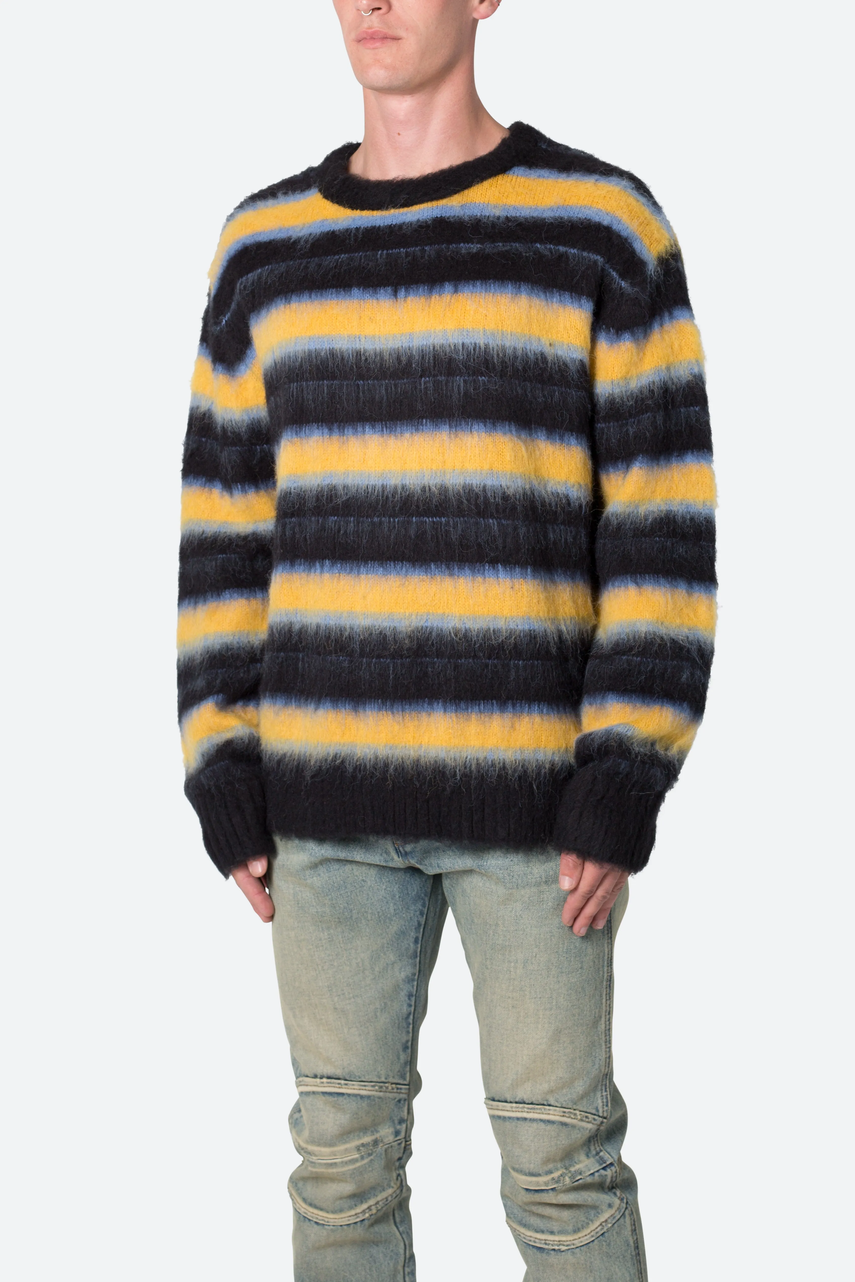 Striped Mohair Sweater - Black