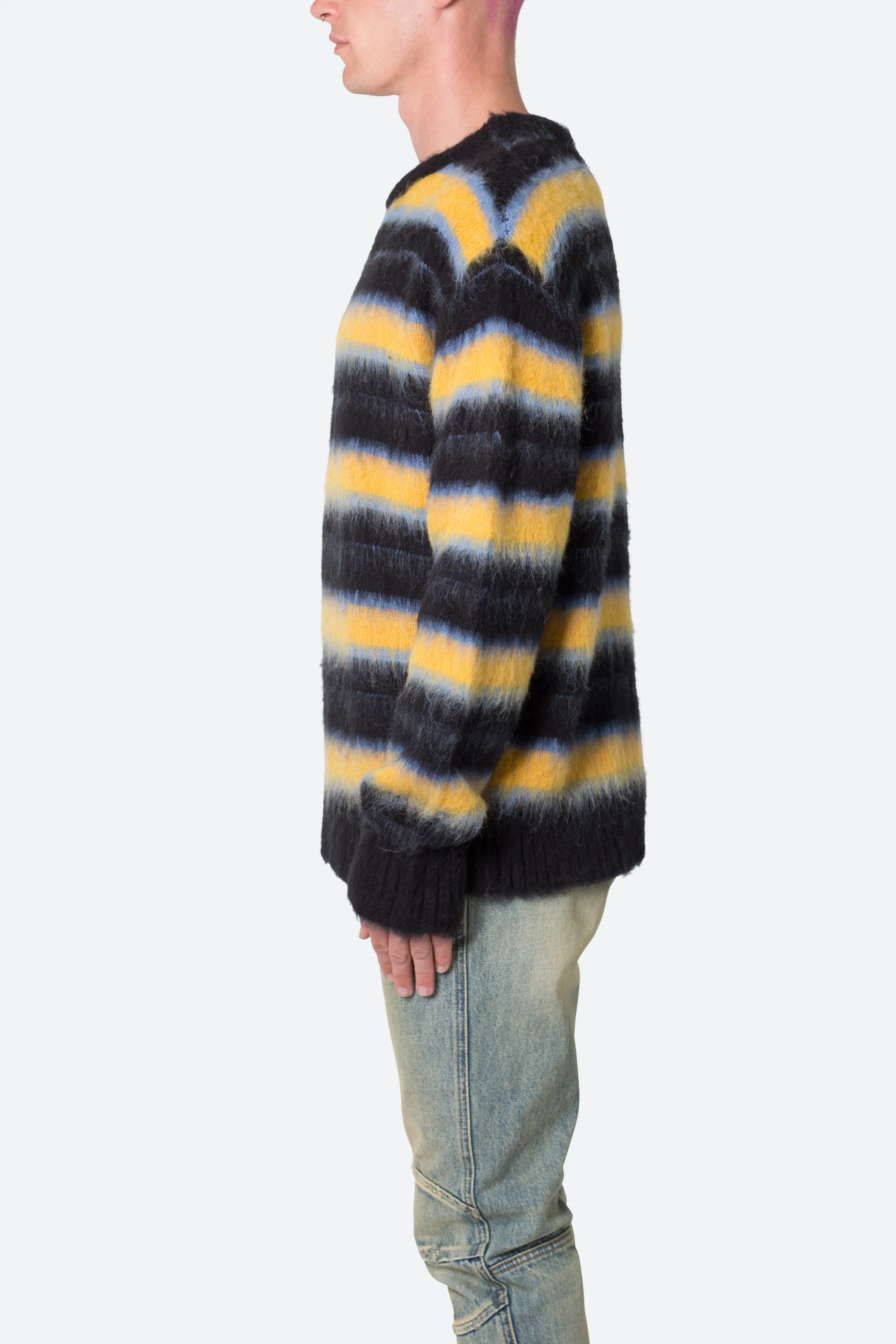 Striped Mohair Sweater - Black