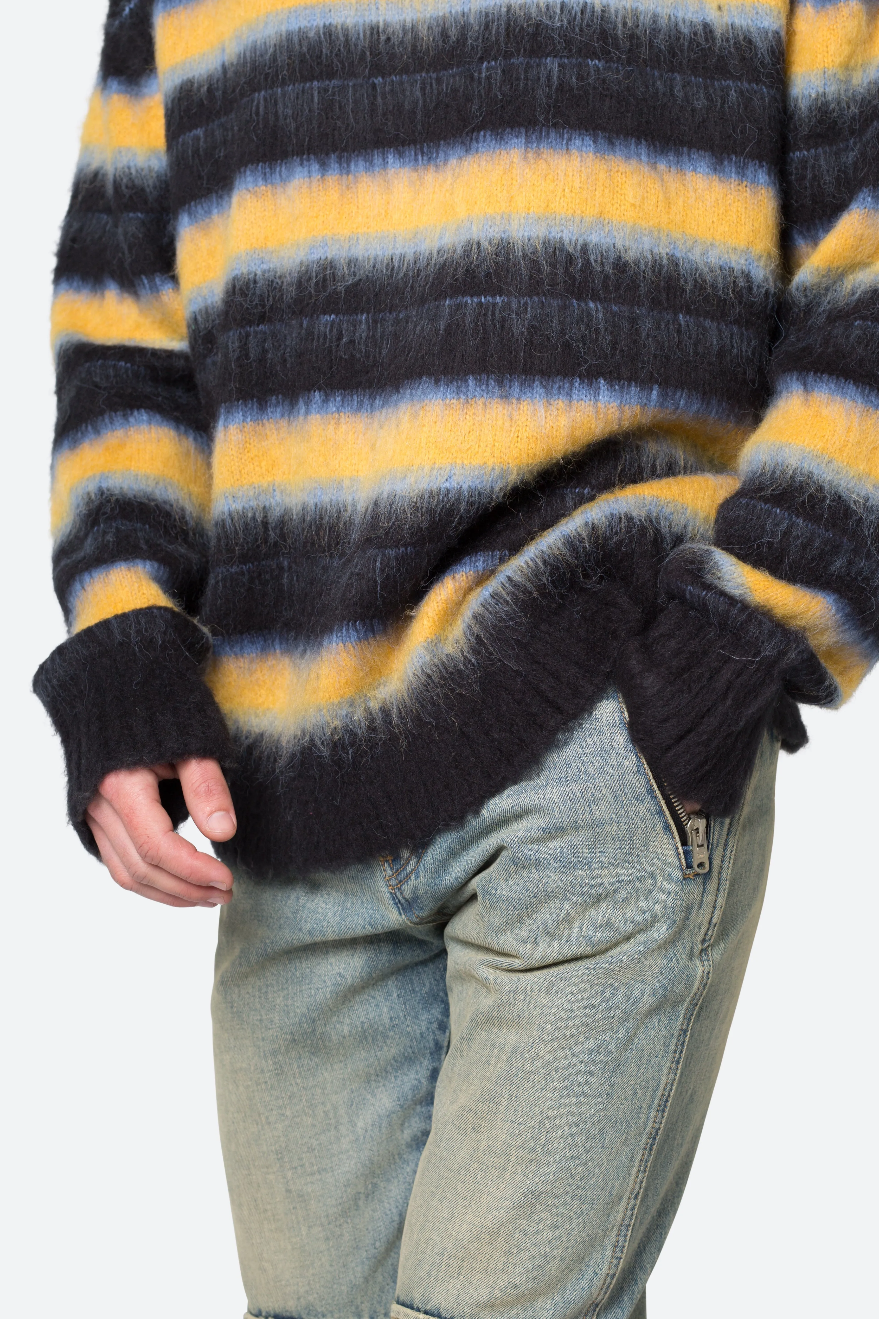 Striped Mohair Sweater - Black