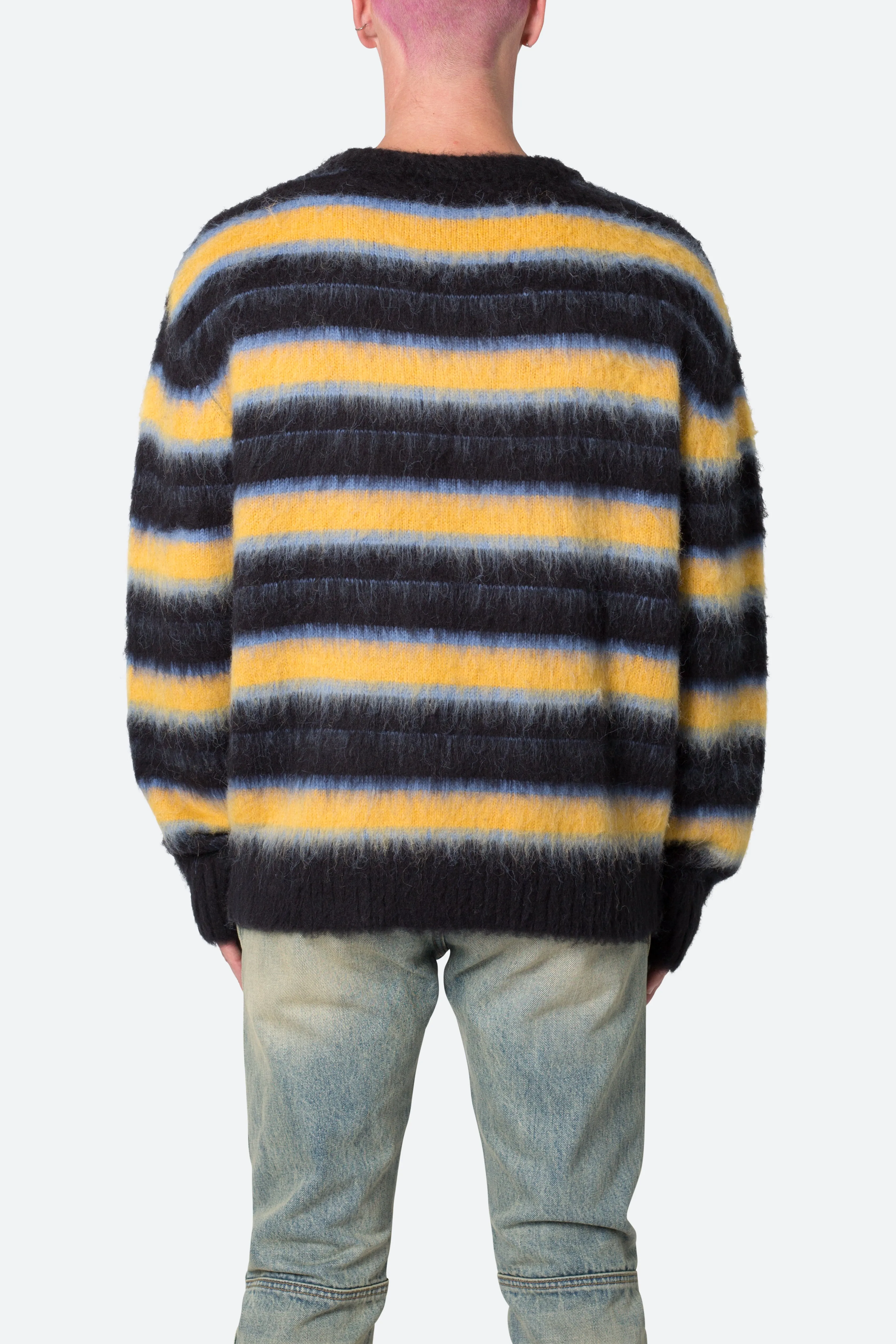 Striped Mohair Sweater - Black