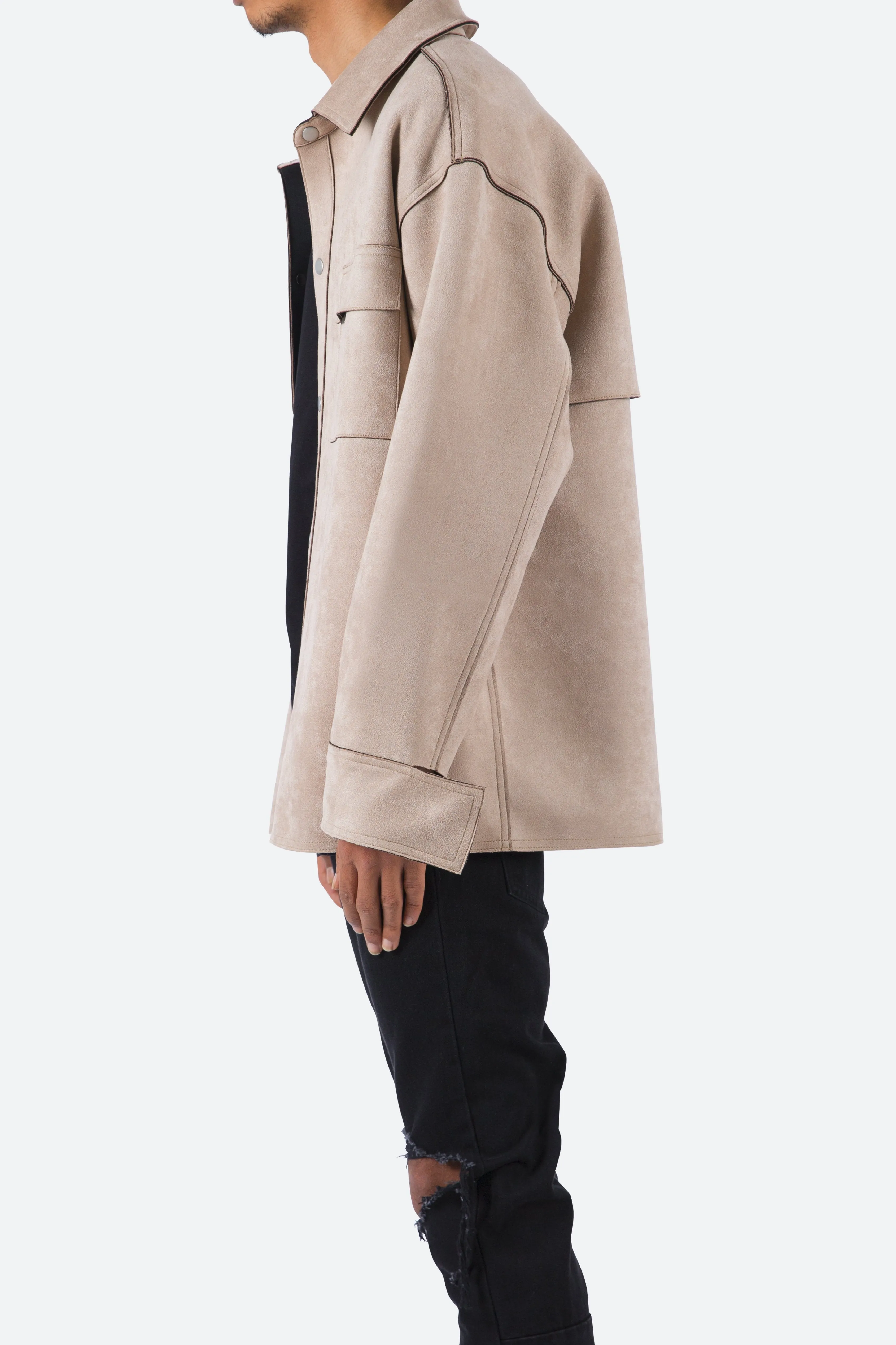 Suede Work Shirt - Tan