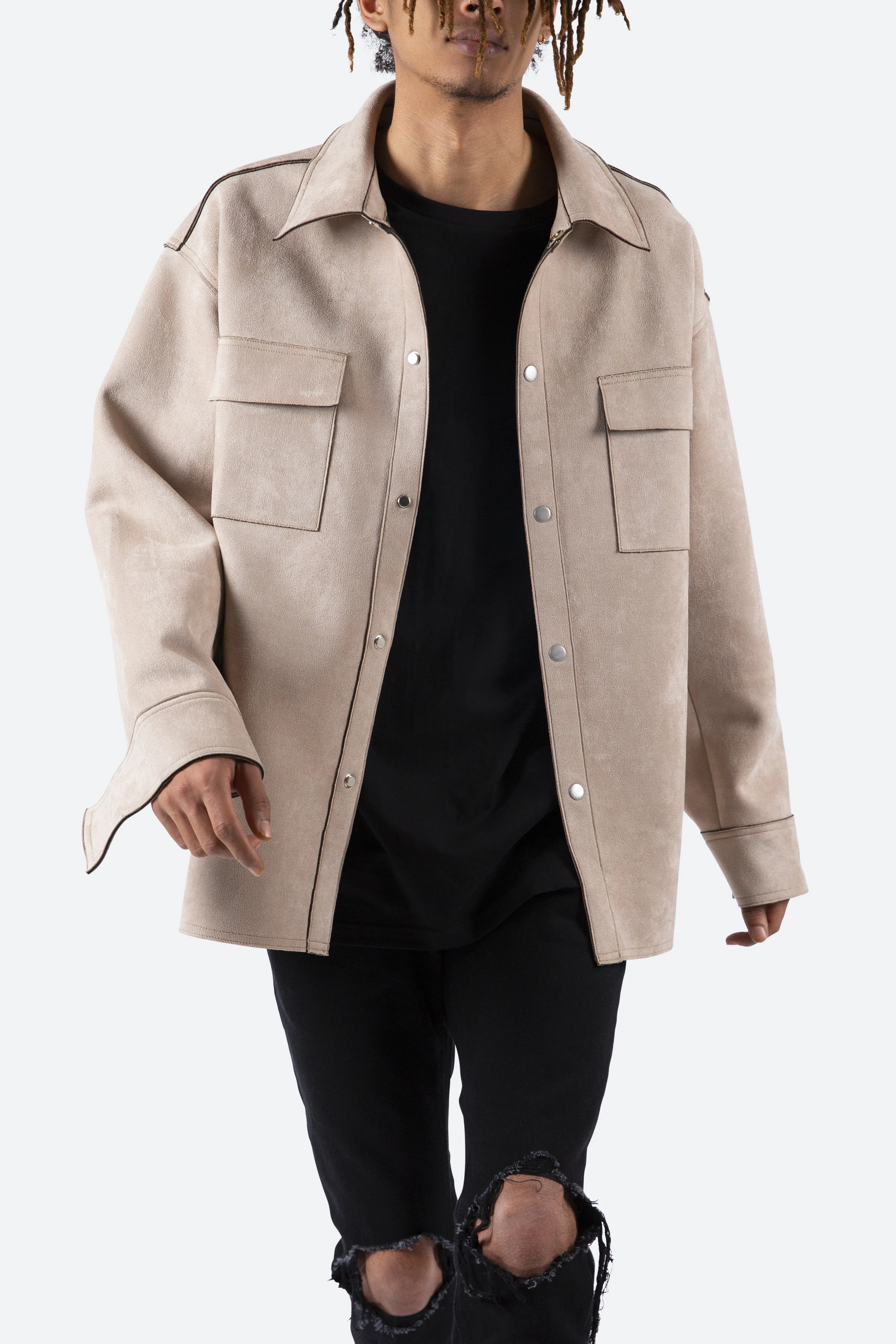 Suede Work Shirt - Tan
