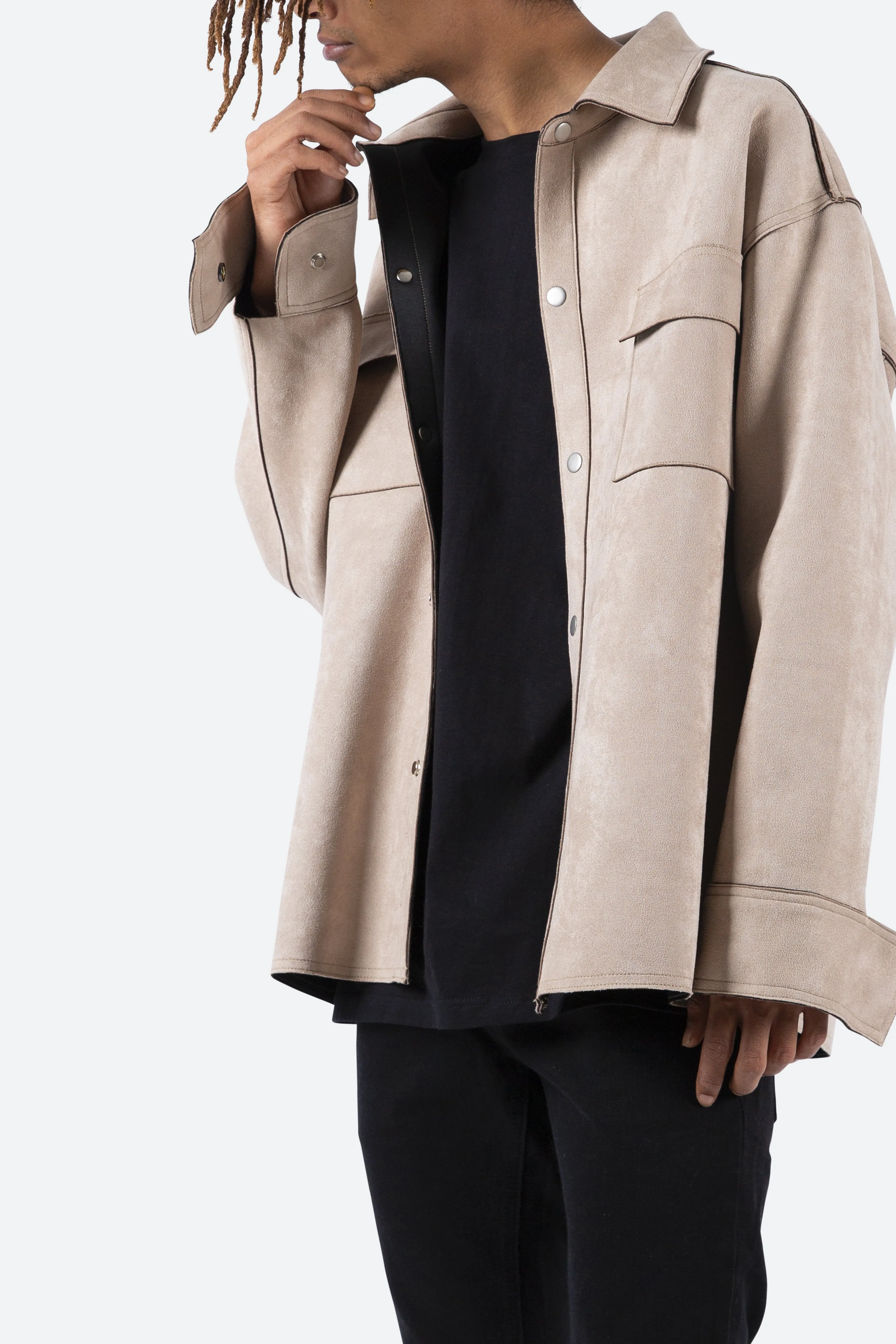 Suede Work Shirt - Tan