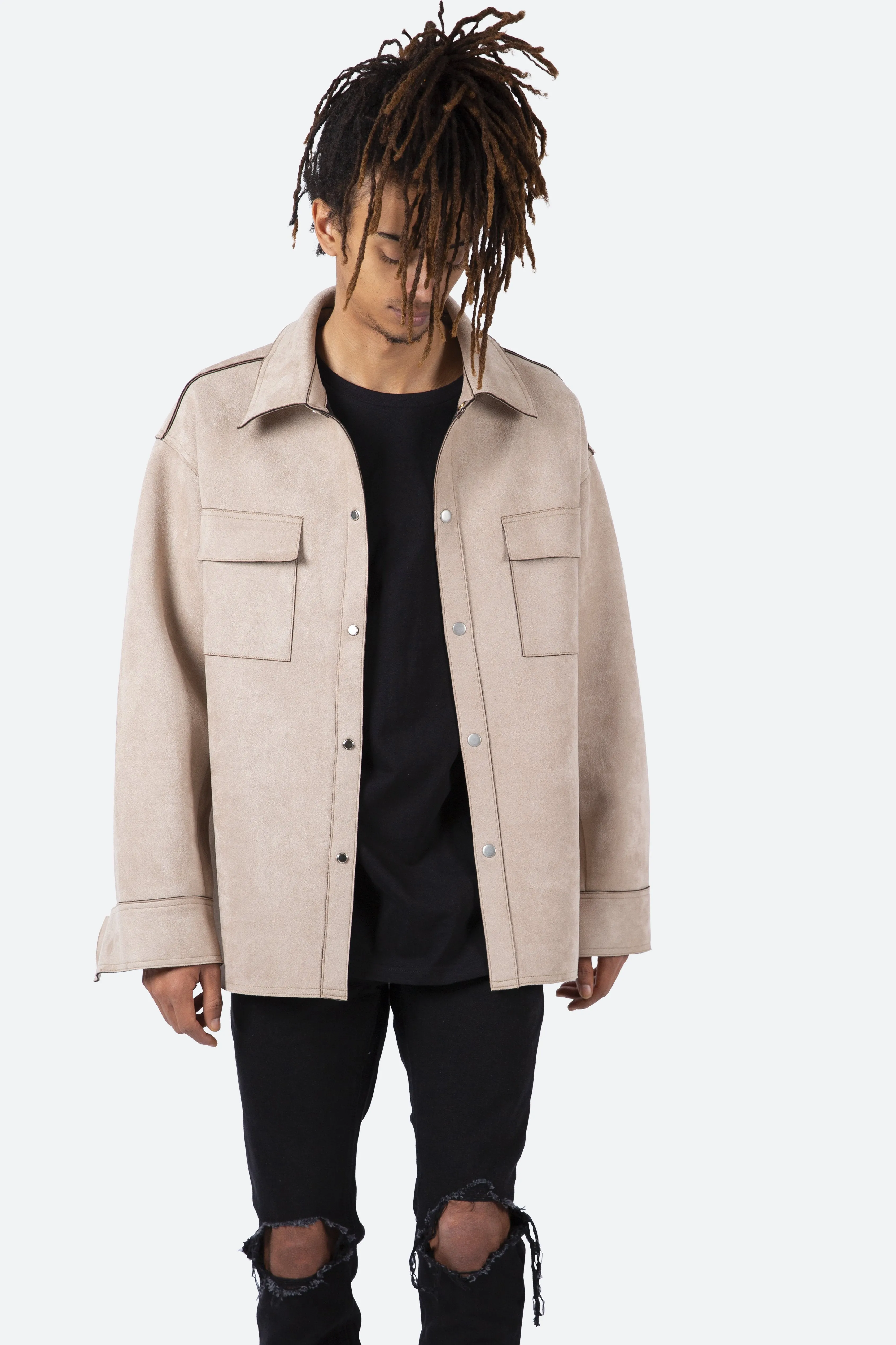 Suede Work Shirt - Tan