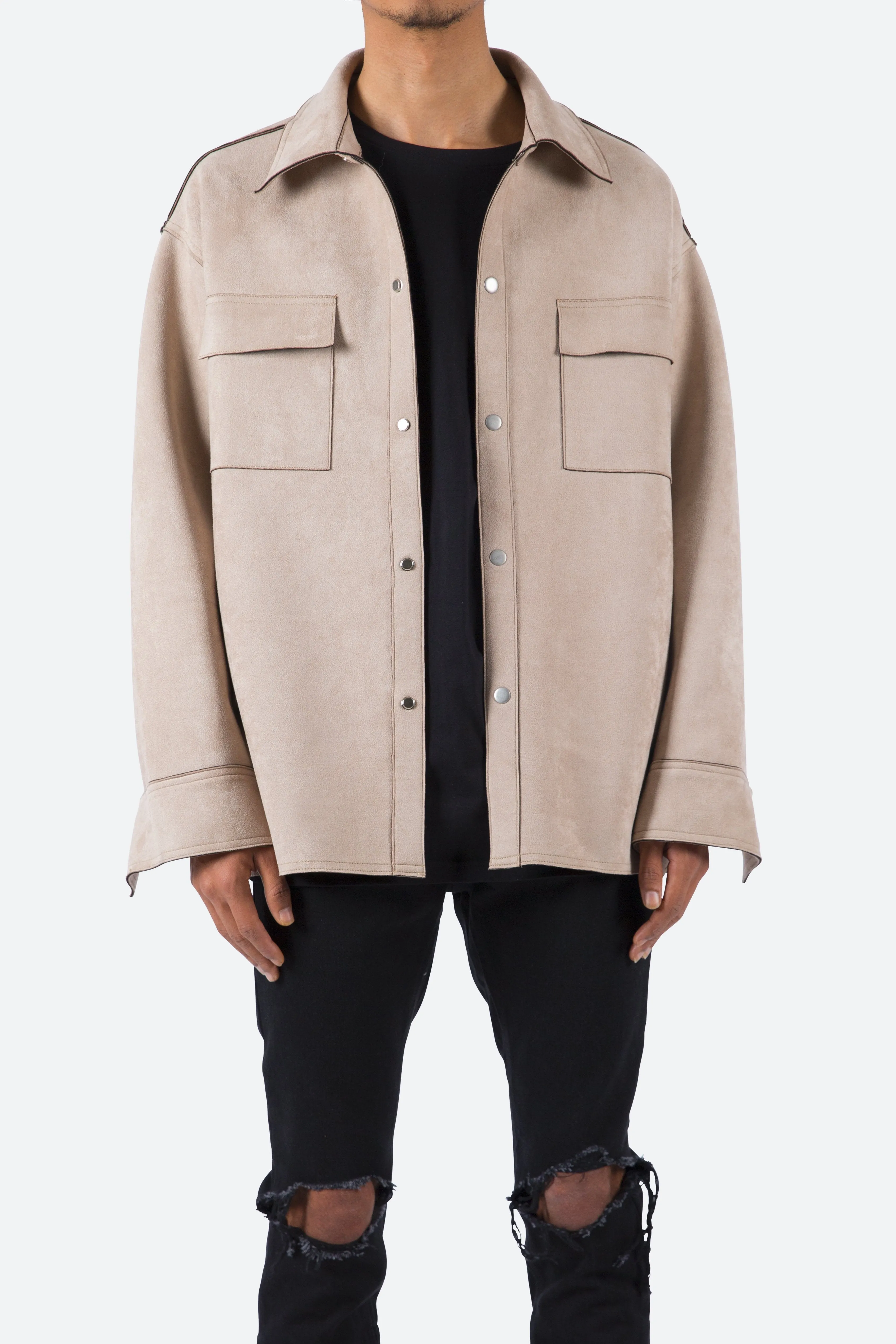 Suede Work Shirt - Tan