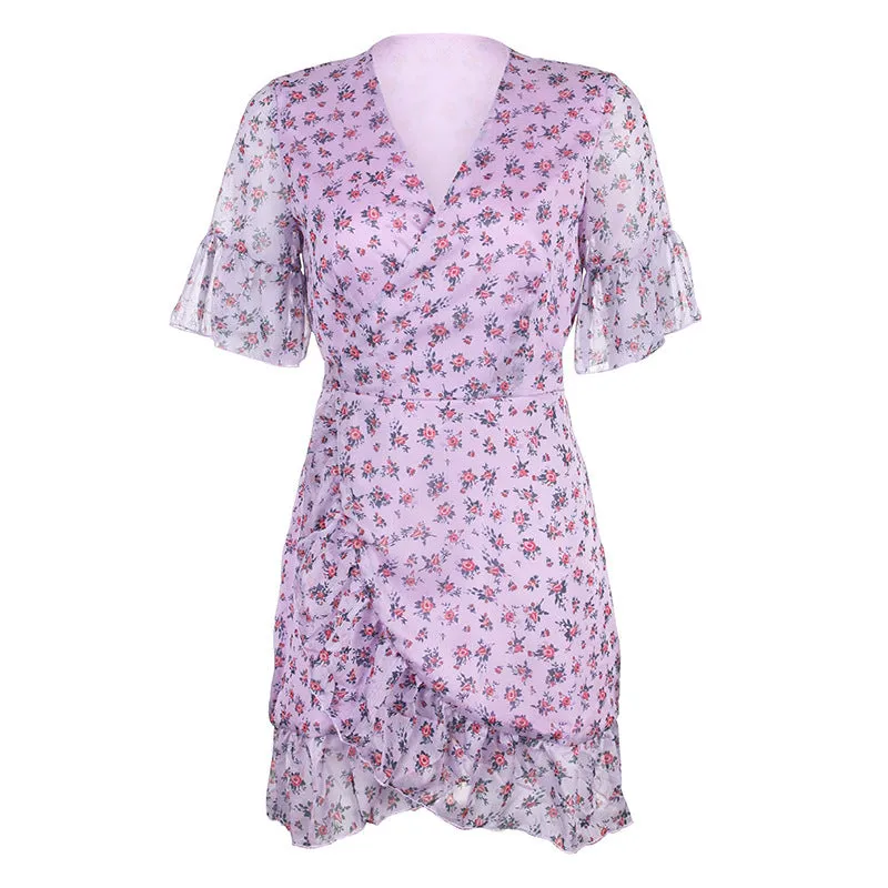 Summer Dress BoHo Print V Neck Dresses