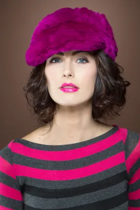 The Cap Fuchsia Rex Rabbit Fur Hat