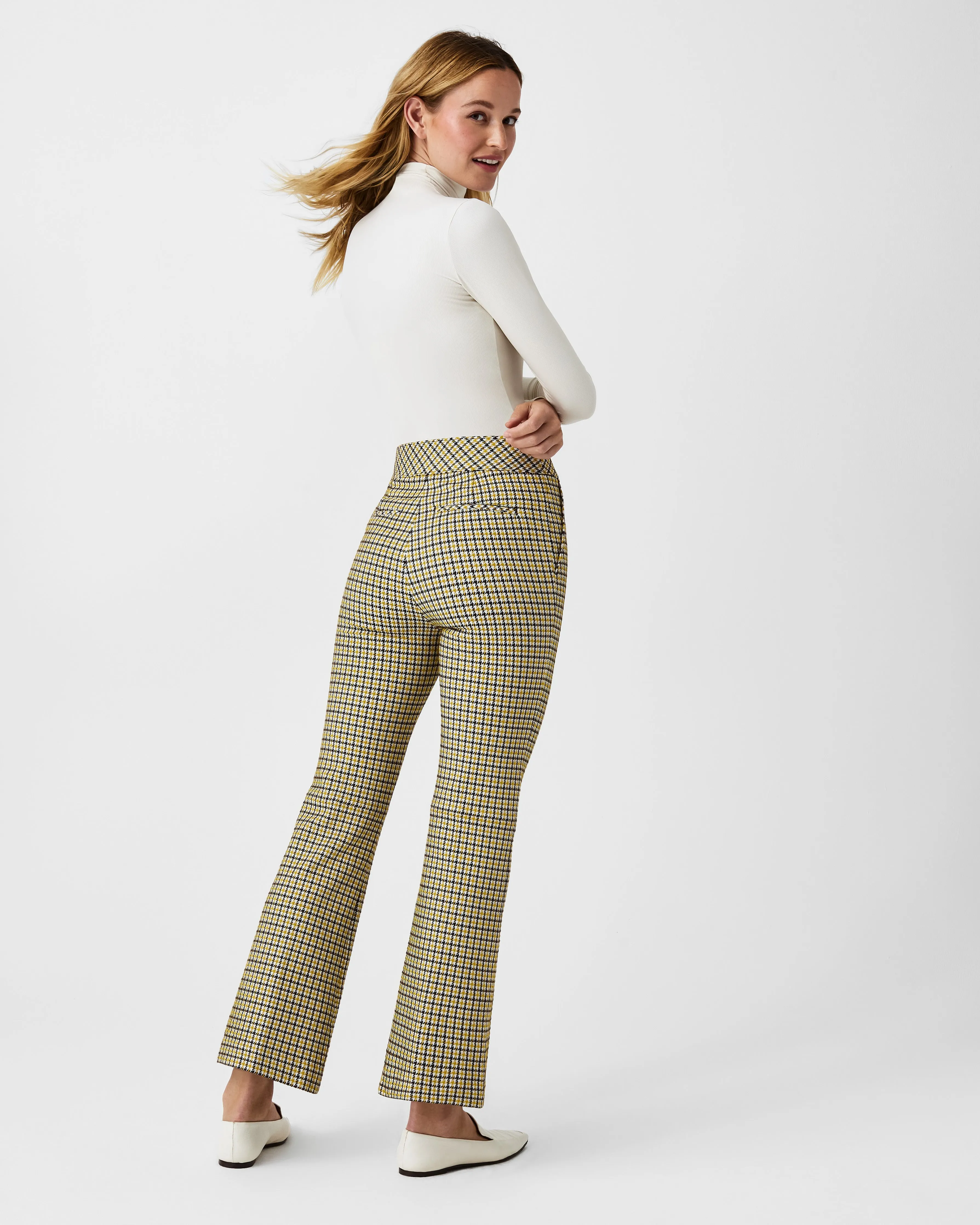 The Perfect Pant, Kick Flare in Houndstooth Jacquard