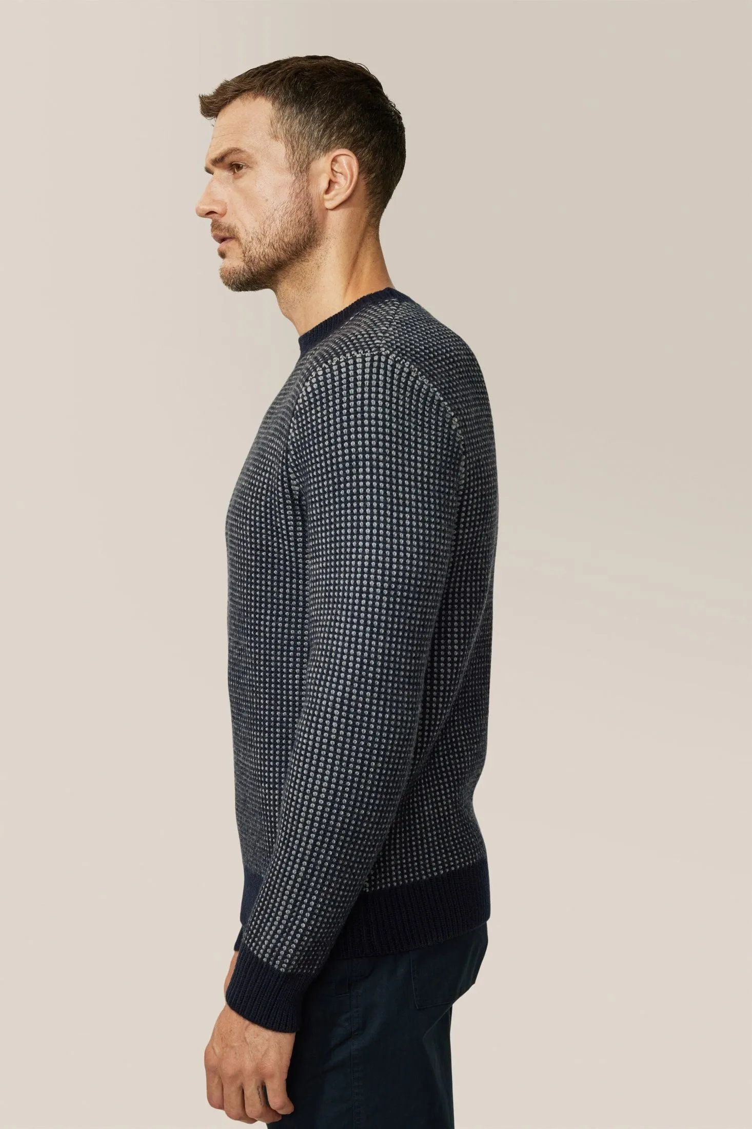 Two-Tone Crew Sweater | Merino Wool