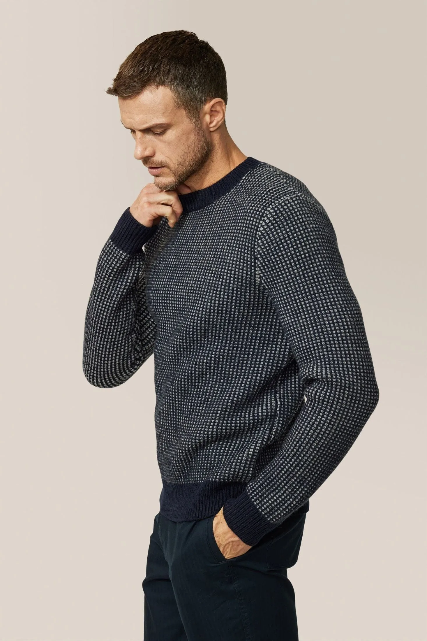 Two-Tone Crew Sweater | Merino Wool