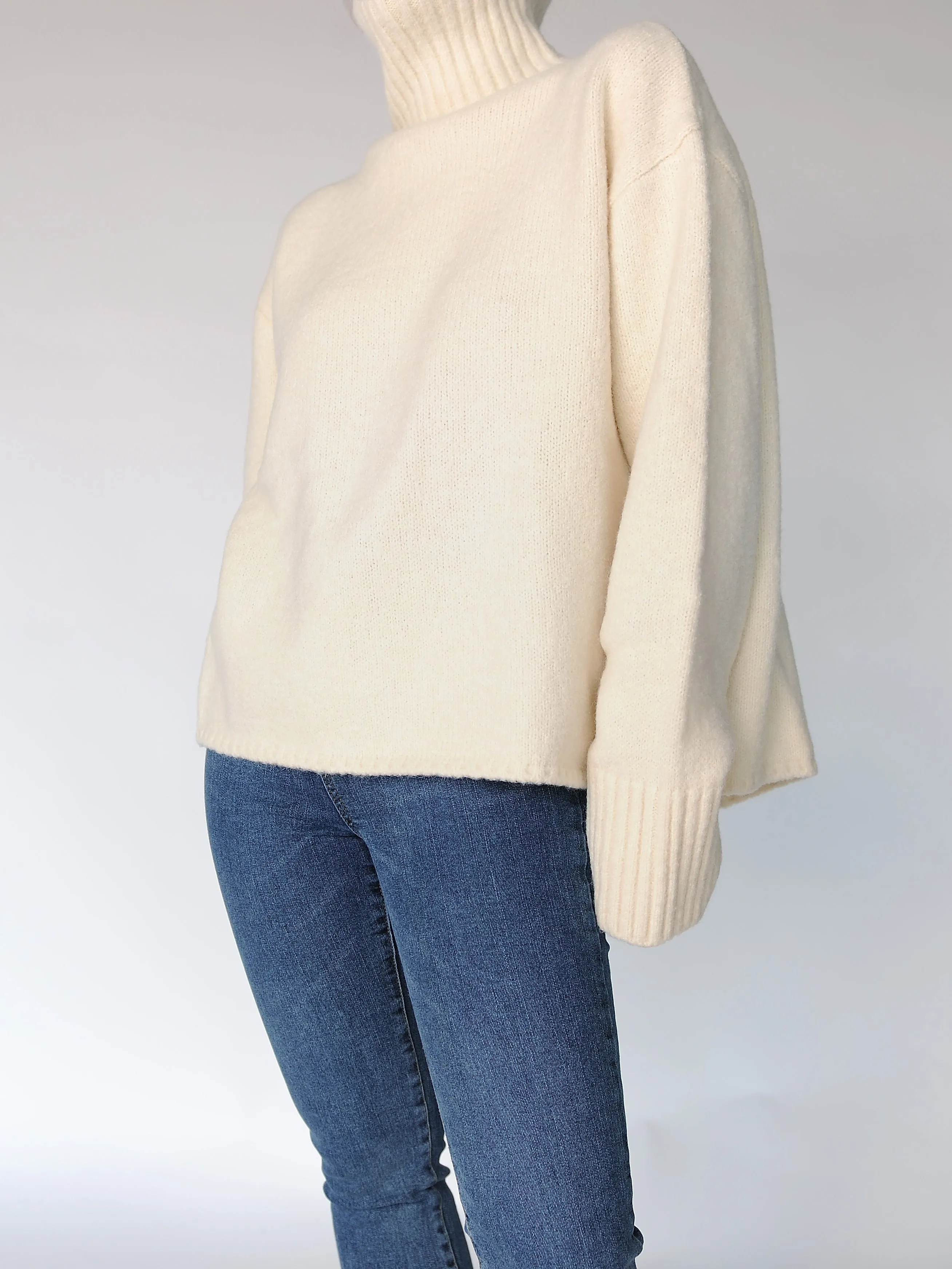 Two Way Turtleneck Slit Sweater