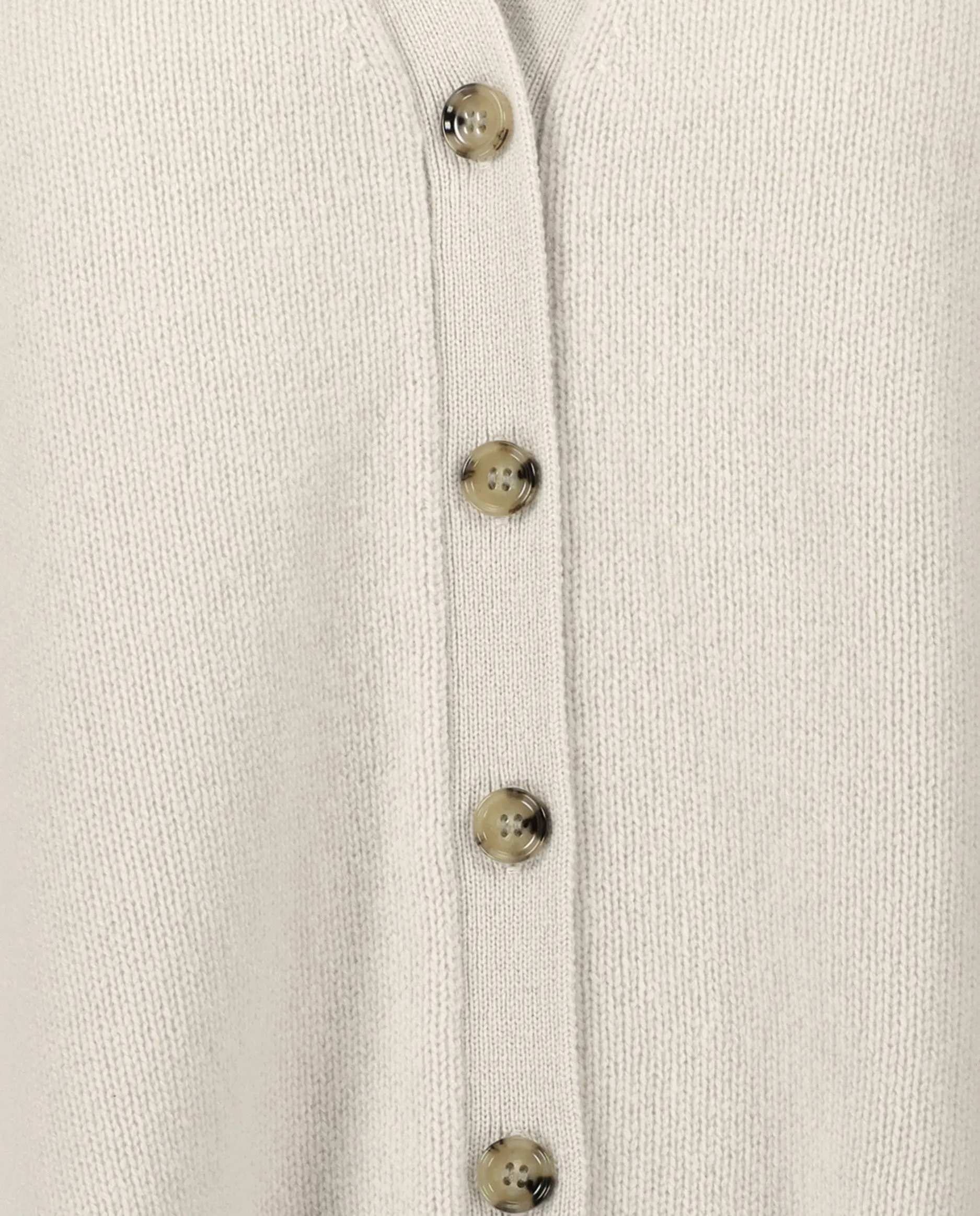 V-Strickjacke aus Cashmere in Weiß