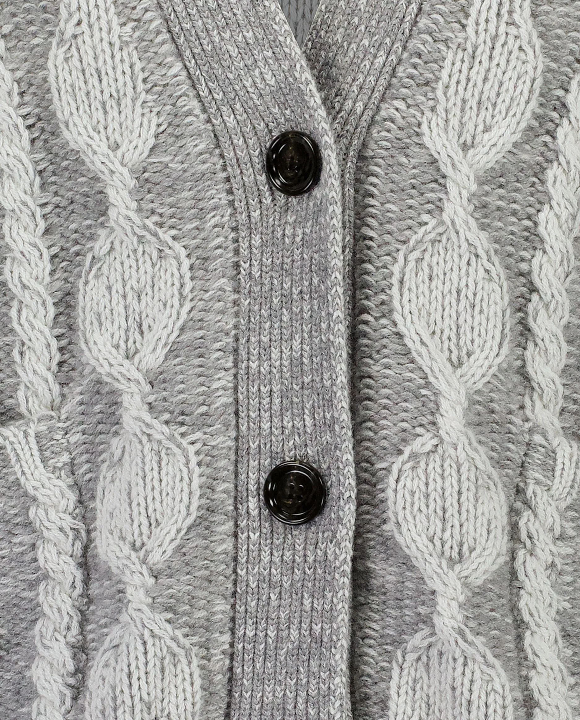 V-Strickjacke aus Cashmere-Mischung in Grau