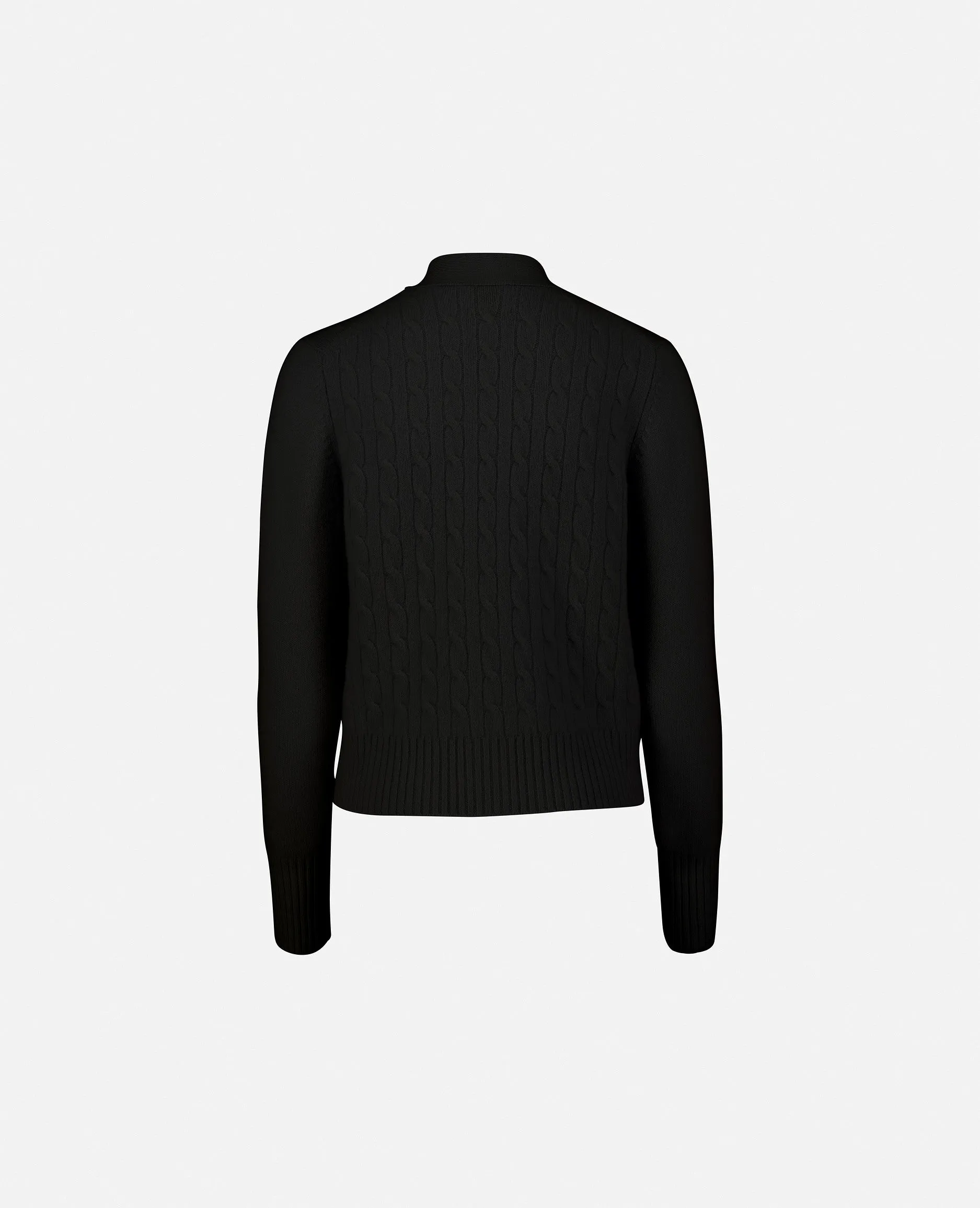V-Strickjacke aus Cashmere-Mischung in Schwarz