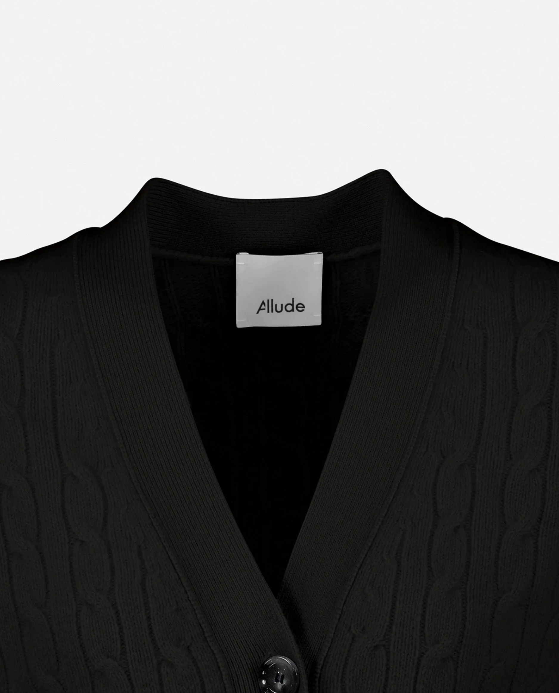V-Strickjacke aus Cashmere-Mischung in Schwarz