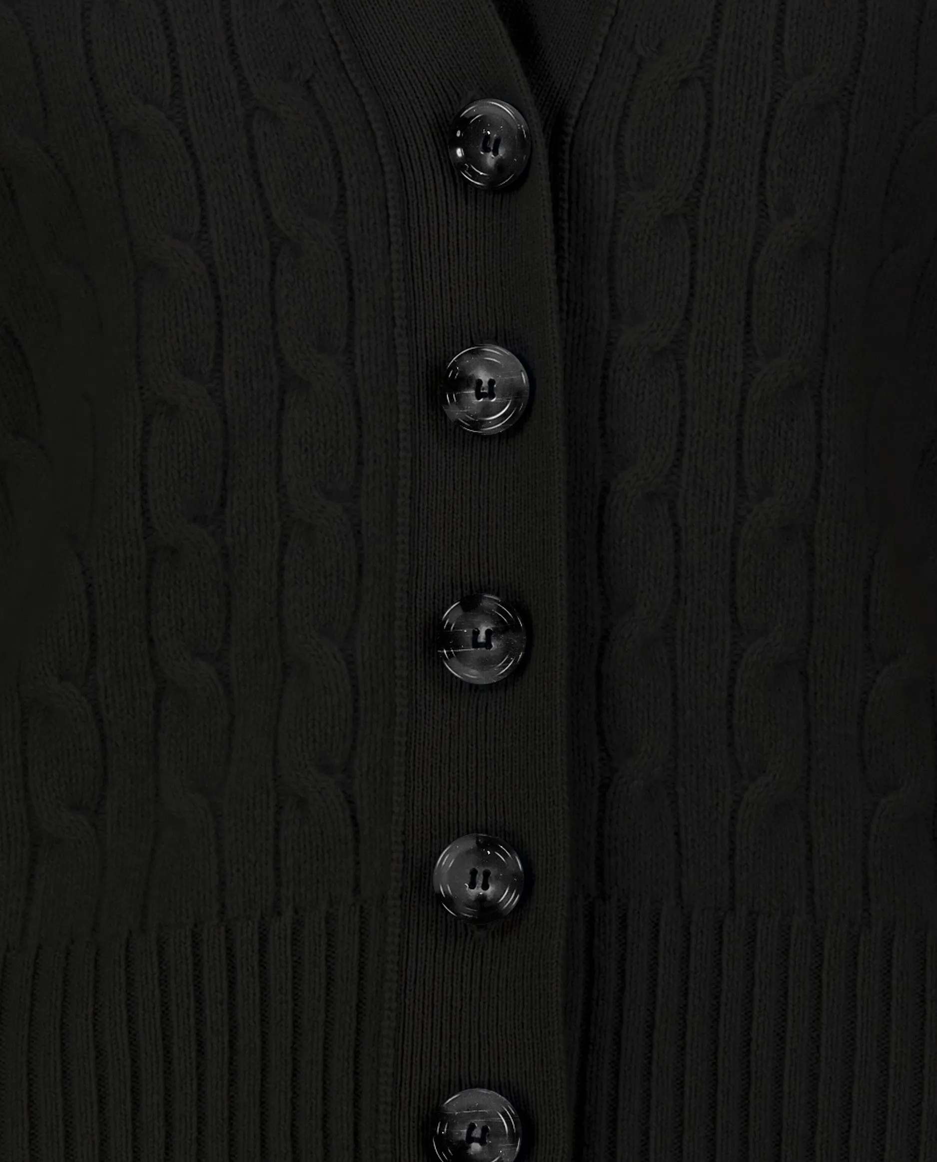 V-Strickjacke aus Cashmere-Mischung in Schwarz