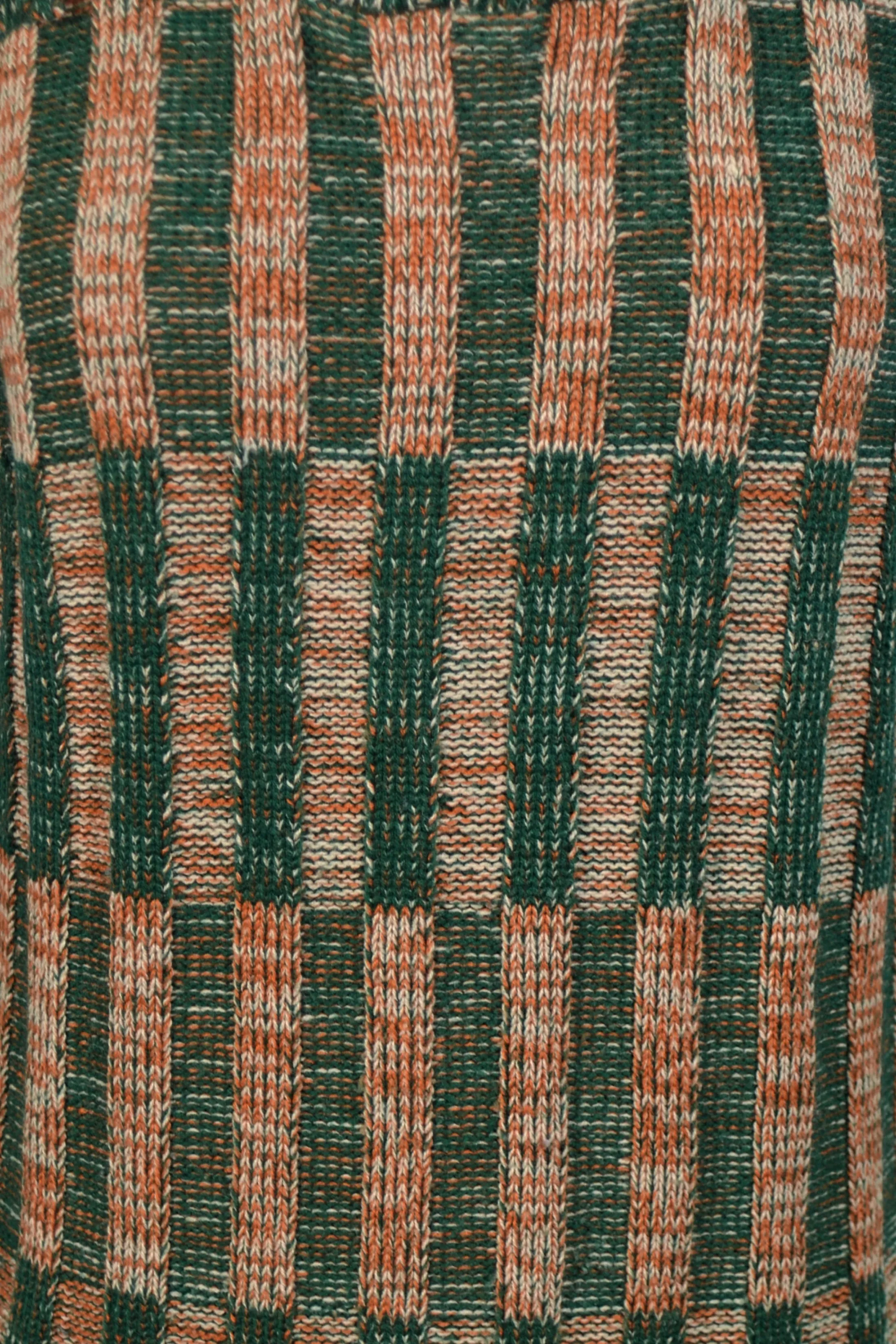 Vintage 60s Green Rust Ribbed Sweater M